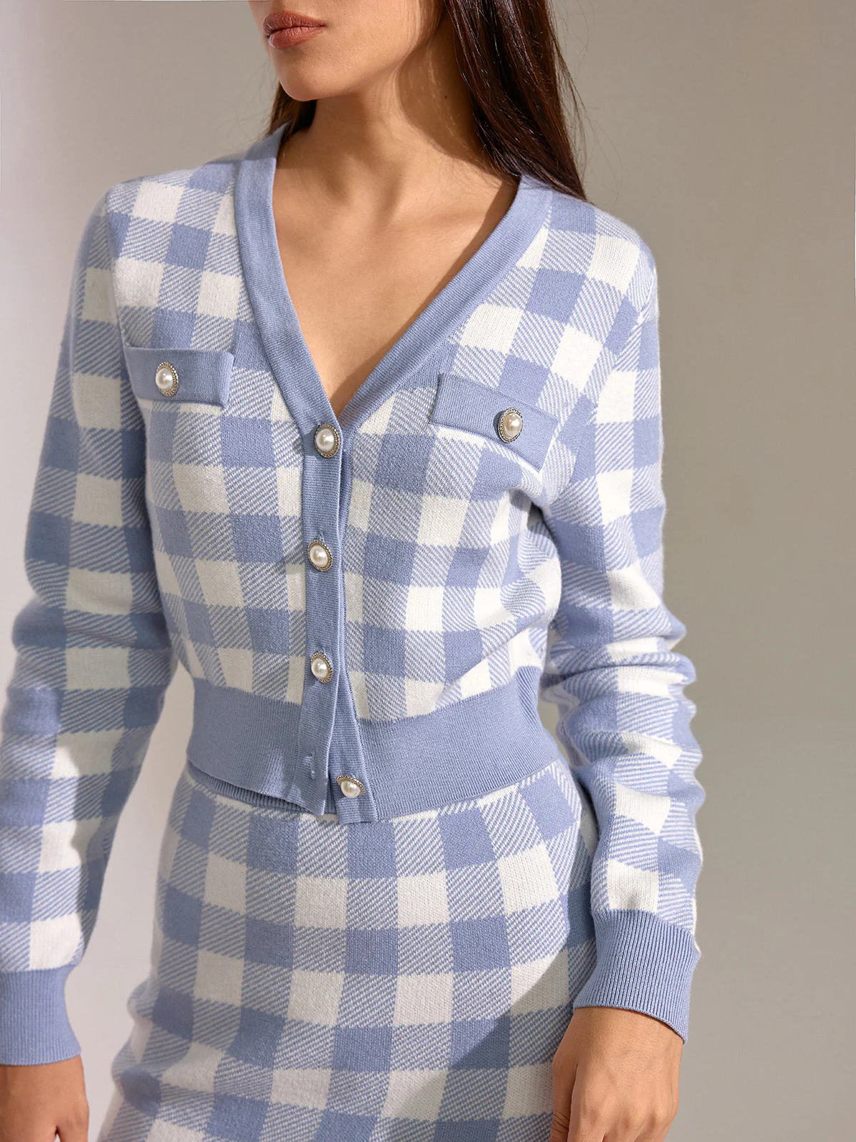 Vintage Plaid Wool Blend Cardigan - Image 4