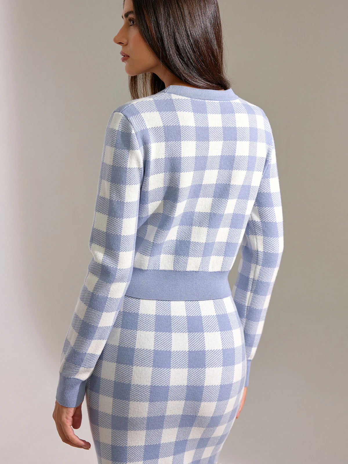 Vintage Plaid Wool Blend Cardigan - Image 7