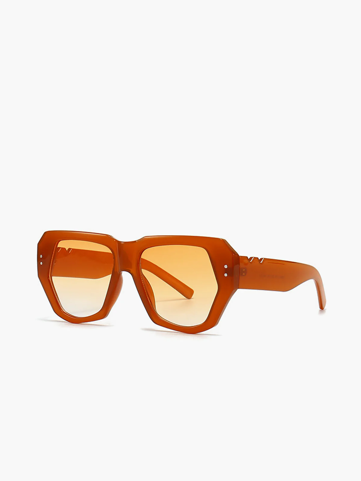 Vintage Polygon Cat Eye Rivets Sunglasses - Image 2