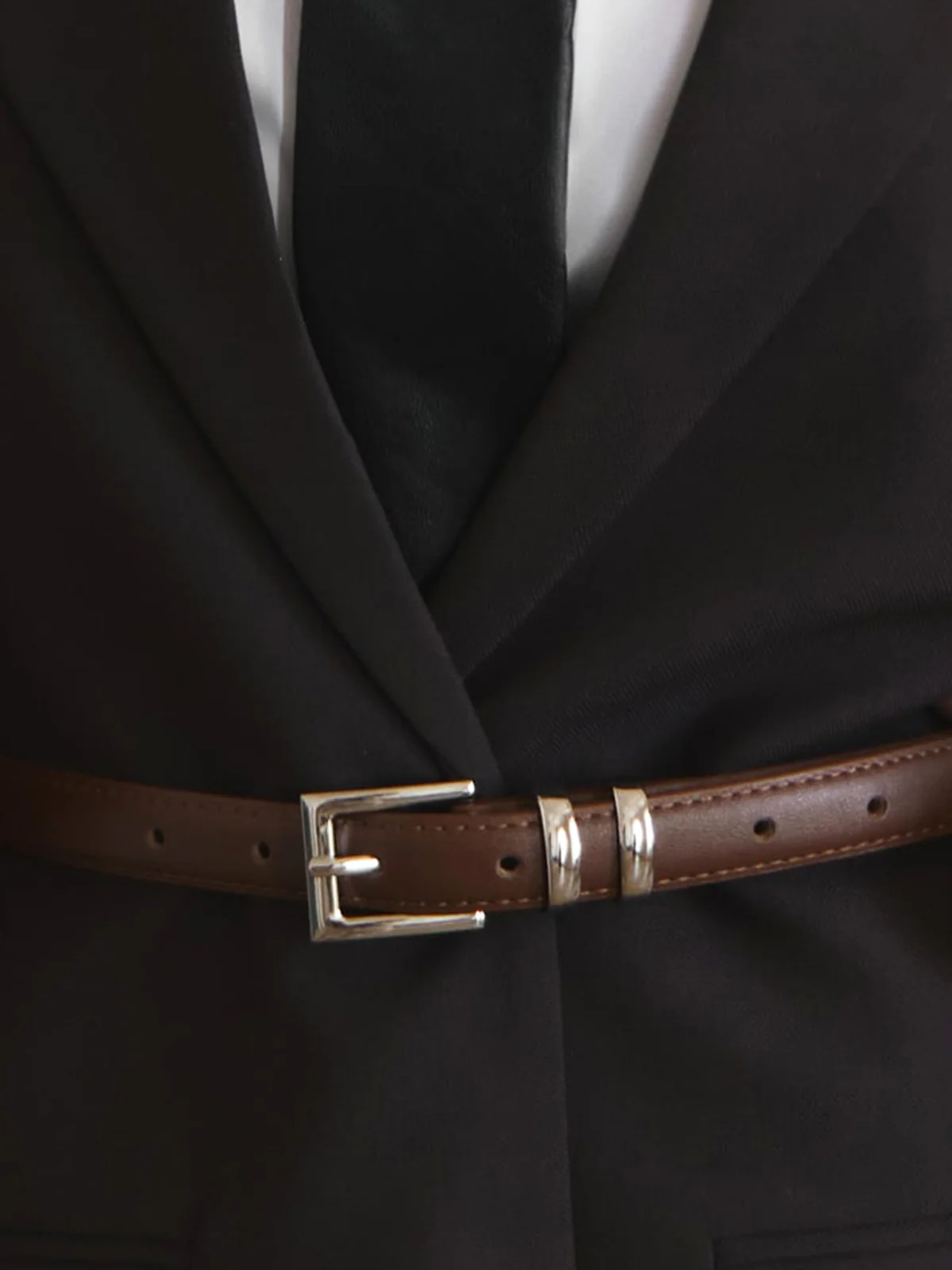 Vintage Soft Buckle Slim Belt - Image 2
