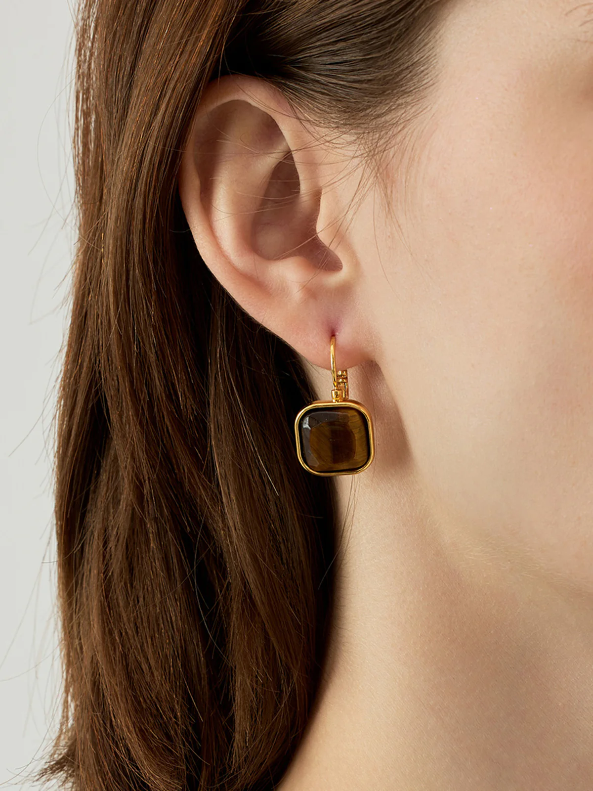 Vintage Square French Hook Earrings - Image 2