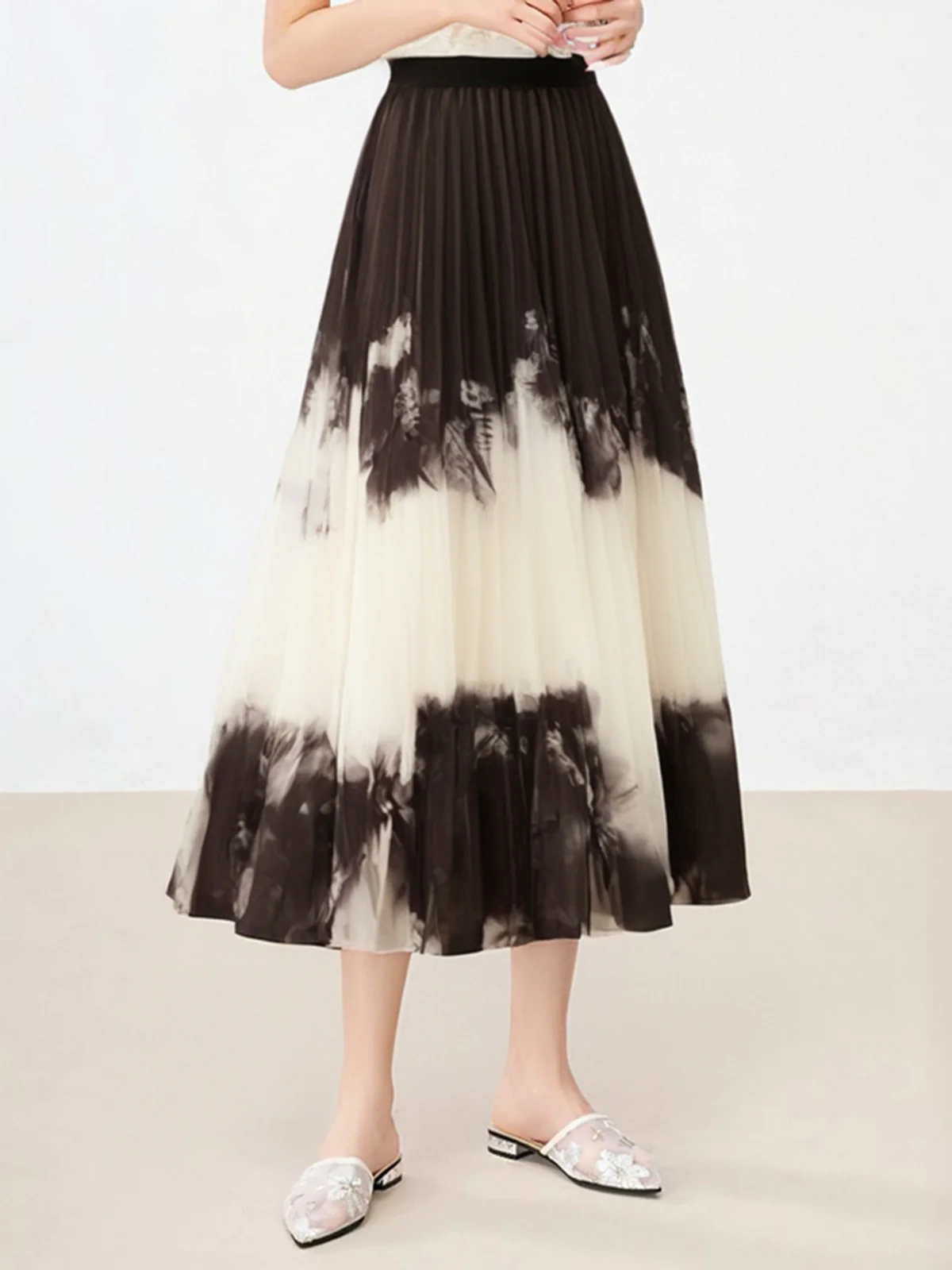 Vintage Tie Dye Pleated Skirt - Image 3