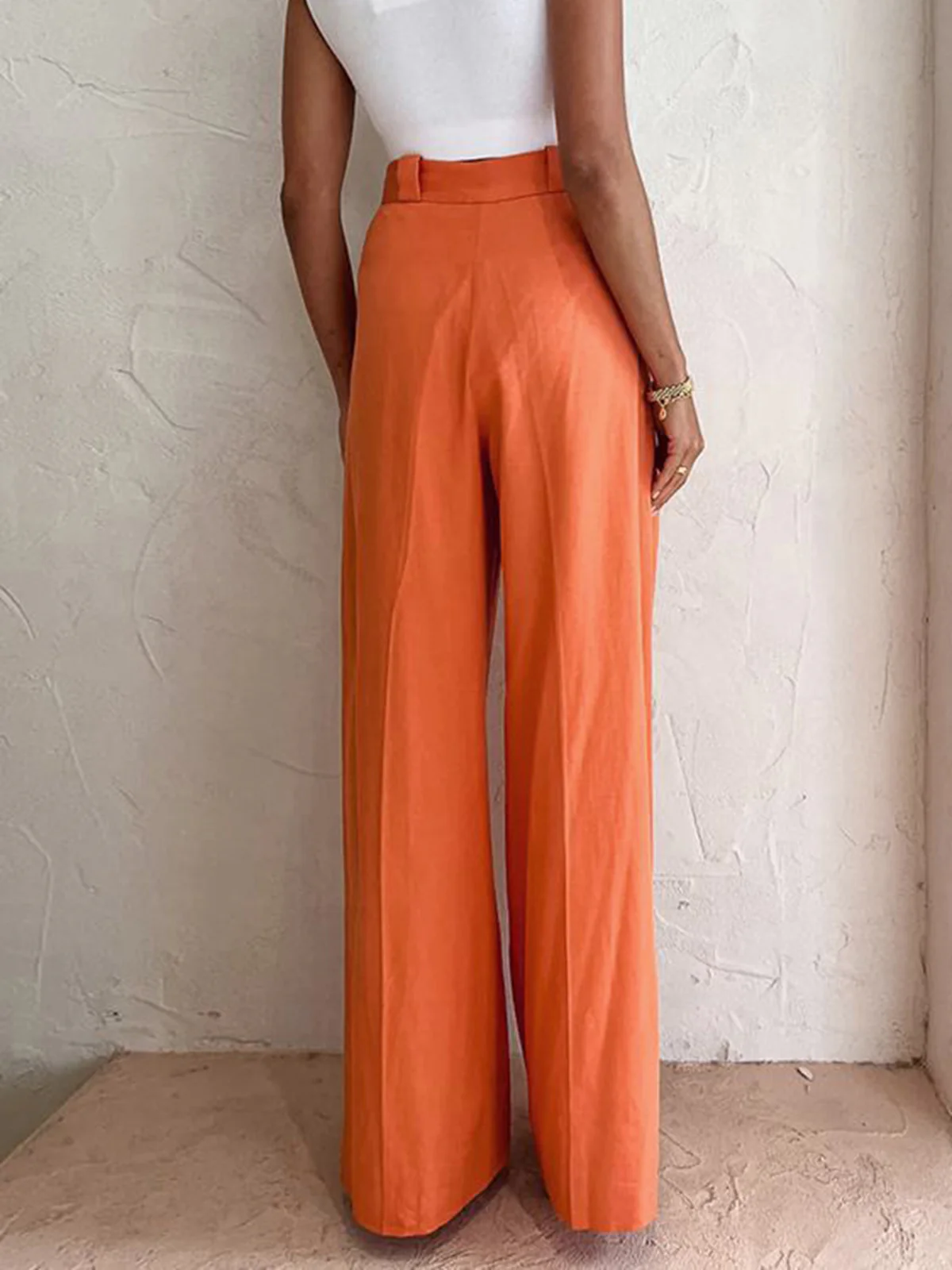 Vitamin C Linen Cotton Wide Leg Pants - Image 3