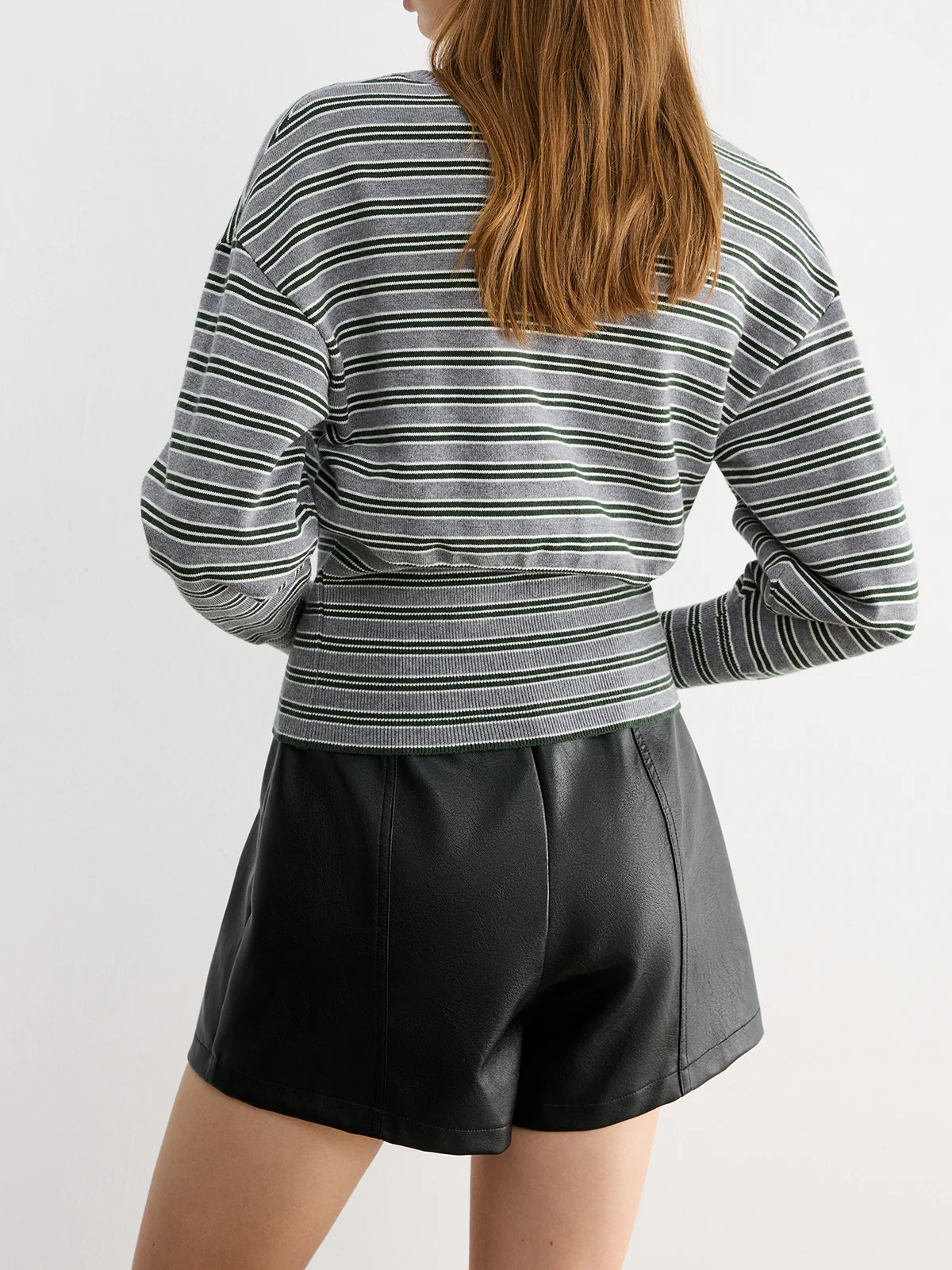 Waist Cinched Stripe Cardigan - Image 6