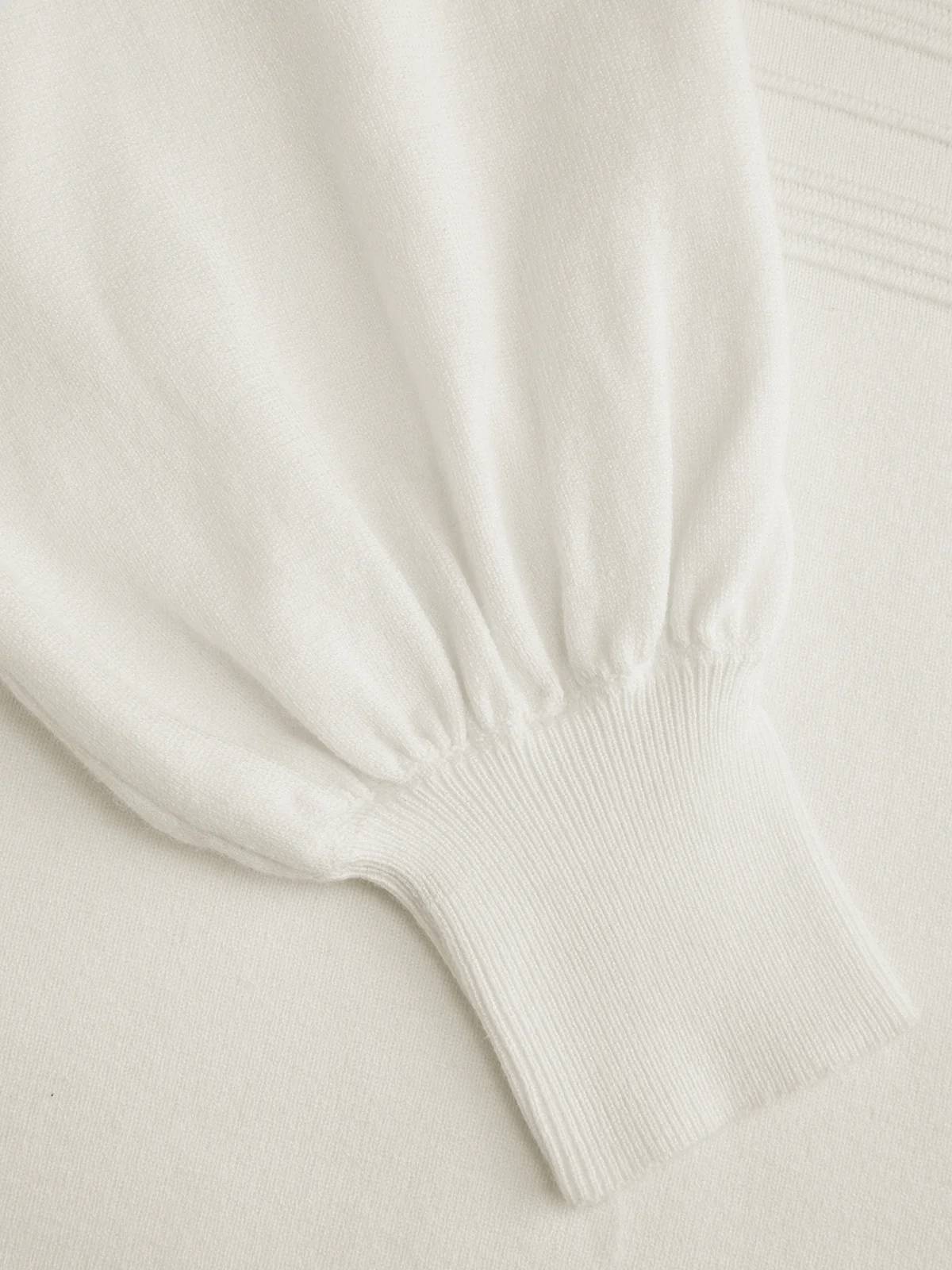 Waist-Defined Balloon-Sleeve Knit Midi Dress - Image 5
