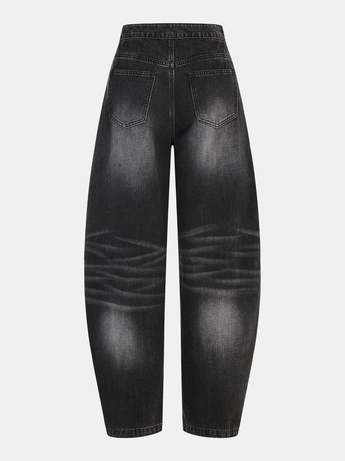 Washed Denim Curved-Leg Jeans - Image 2
