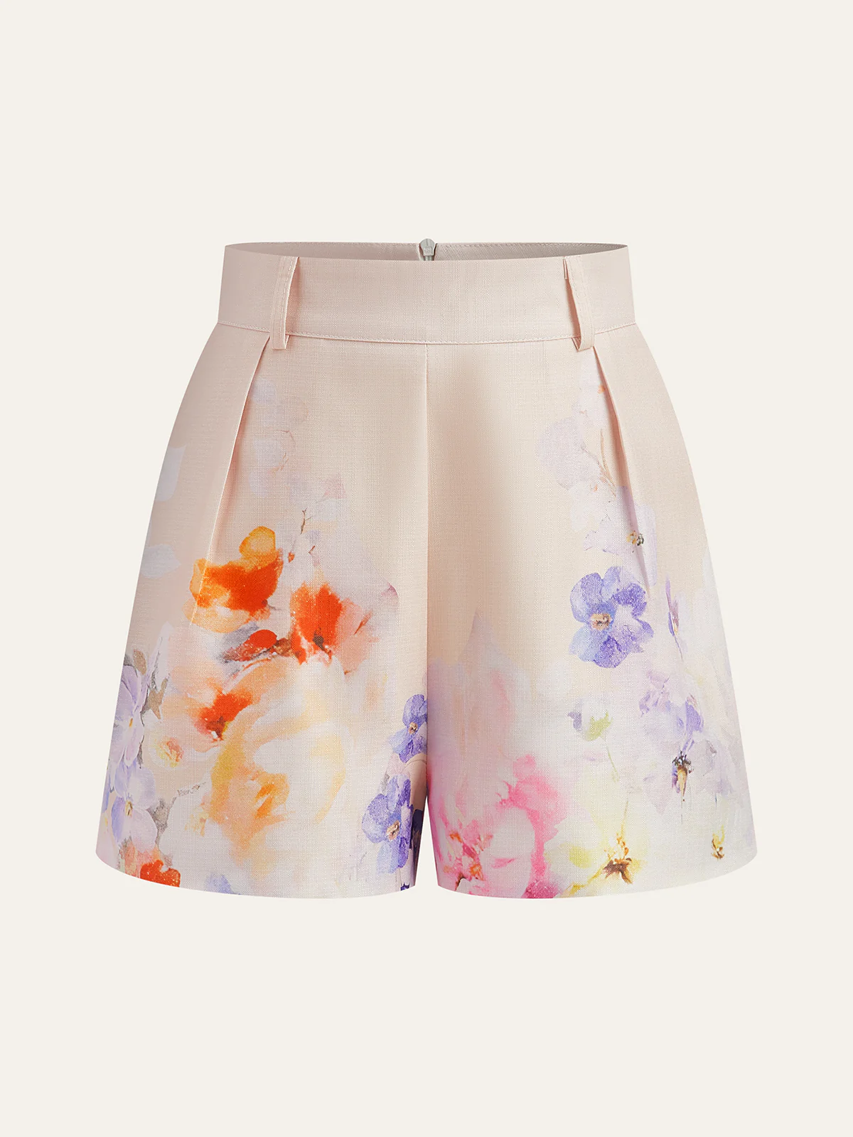 Watercolor Floral Belted Shorts Set - Image 4