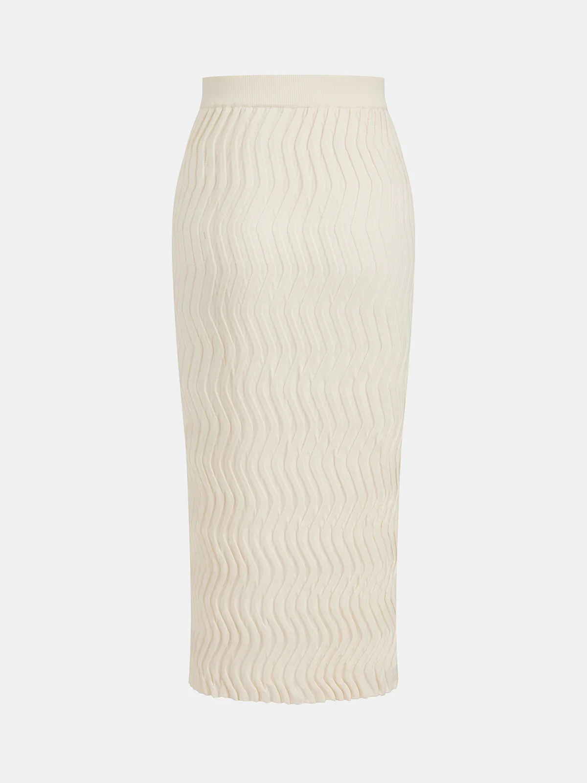 Wave Knit Polo Top & Midi Skirt Set - Image 5