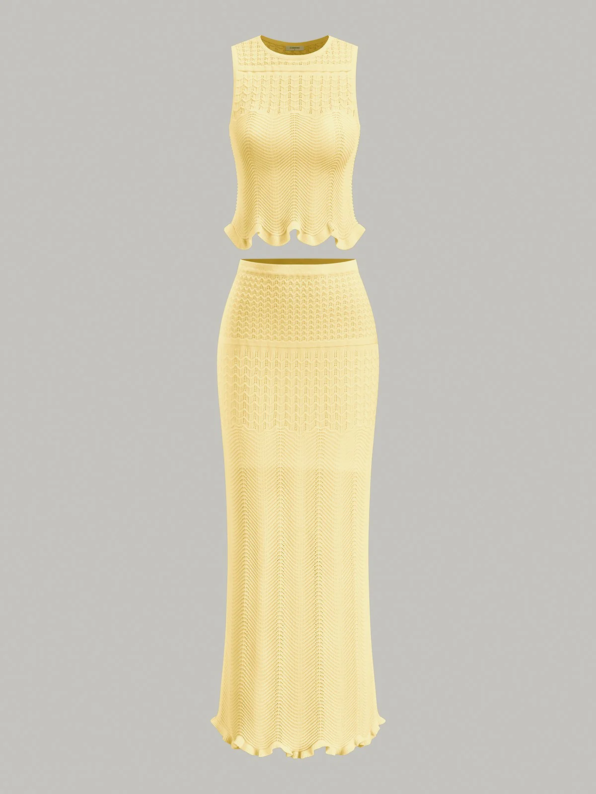 Wave Pattern Sleeveless Knit Top - Image 14