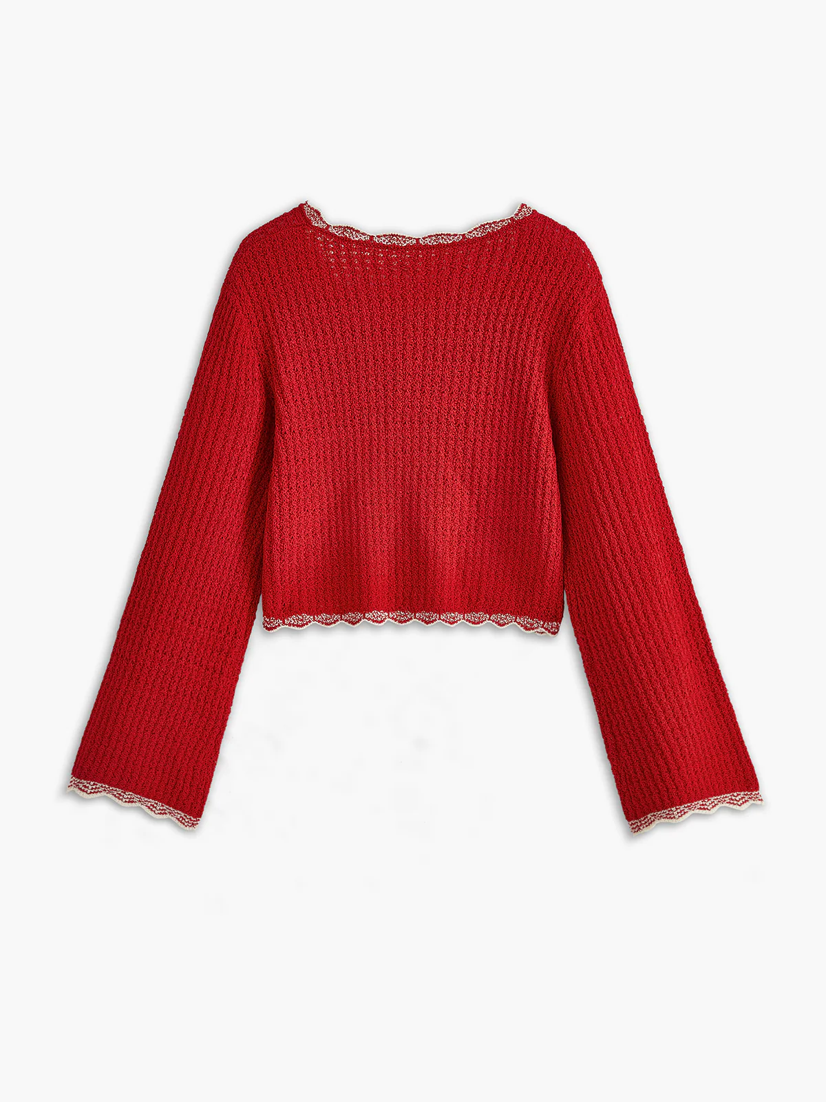Wave Trim Breasted Cardigan - Image 2