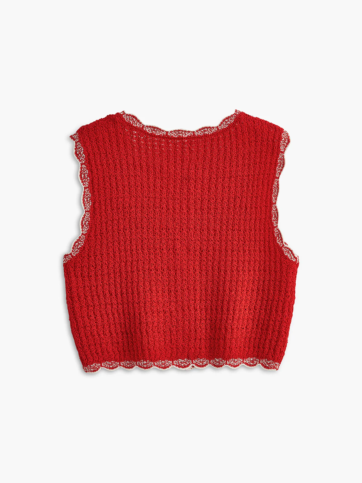 Wave Trim Breasted Sweater Vest - Image 2