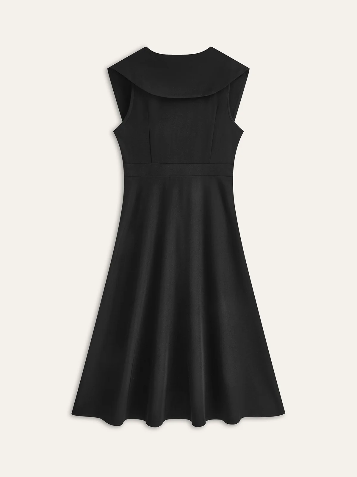 Wide Collar Button-Down Pleated Dress - Image 4