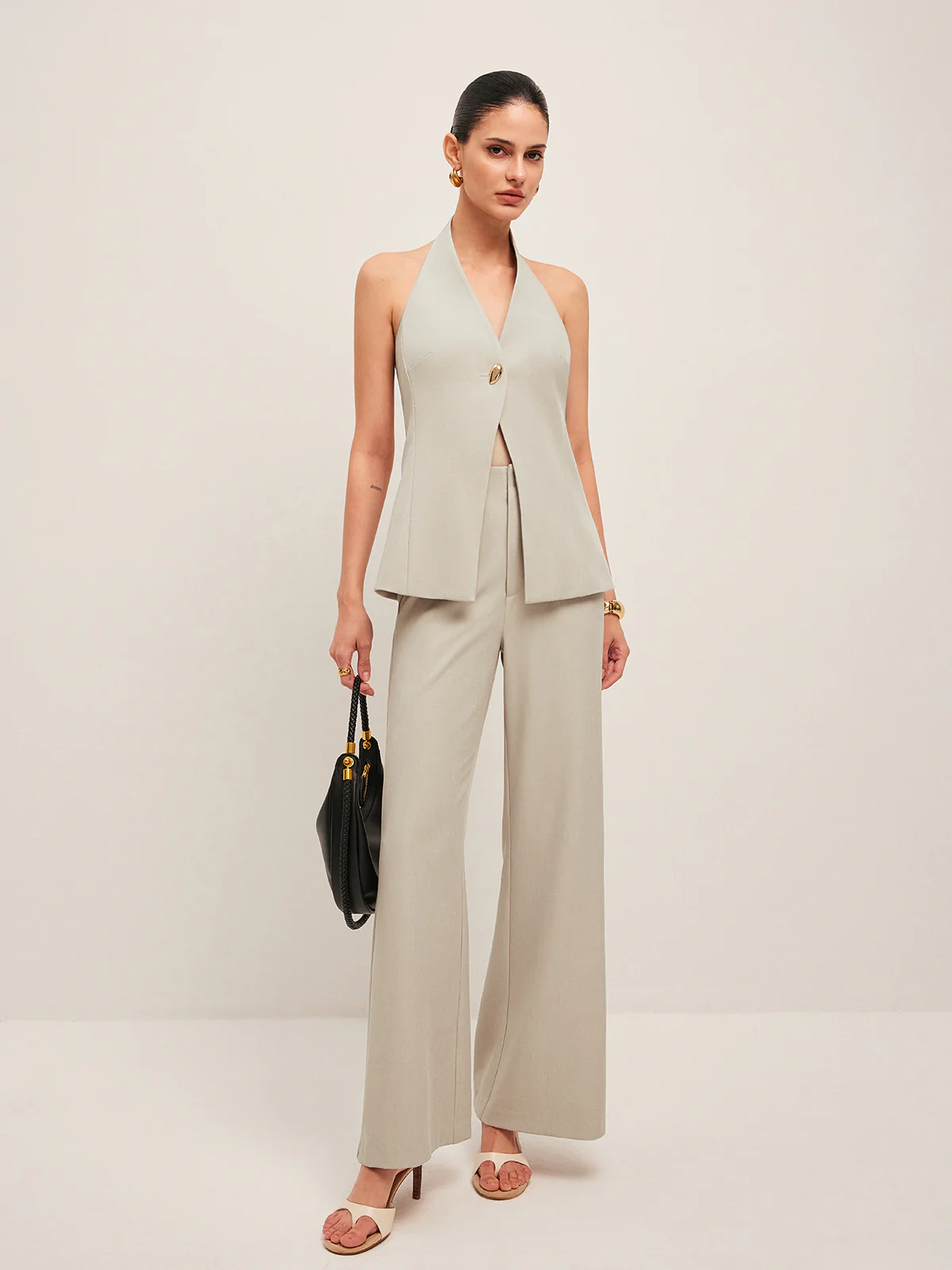 Wide-Leg Midi-Waisted Pants - Image 3