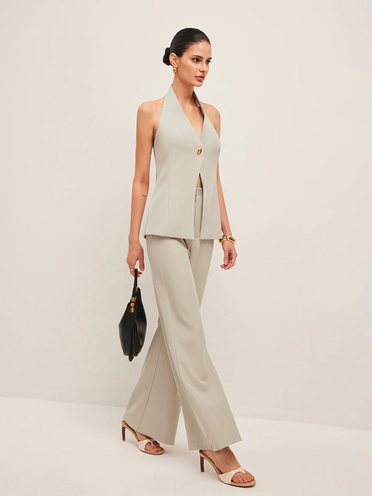 Wide-Leg Midi-Waisted Pants - Image 4