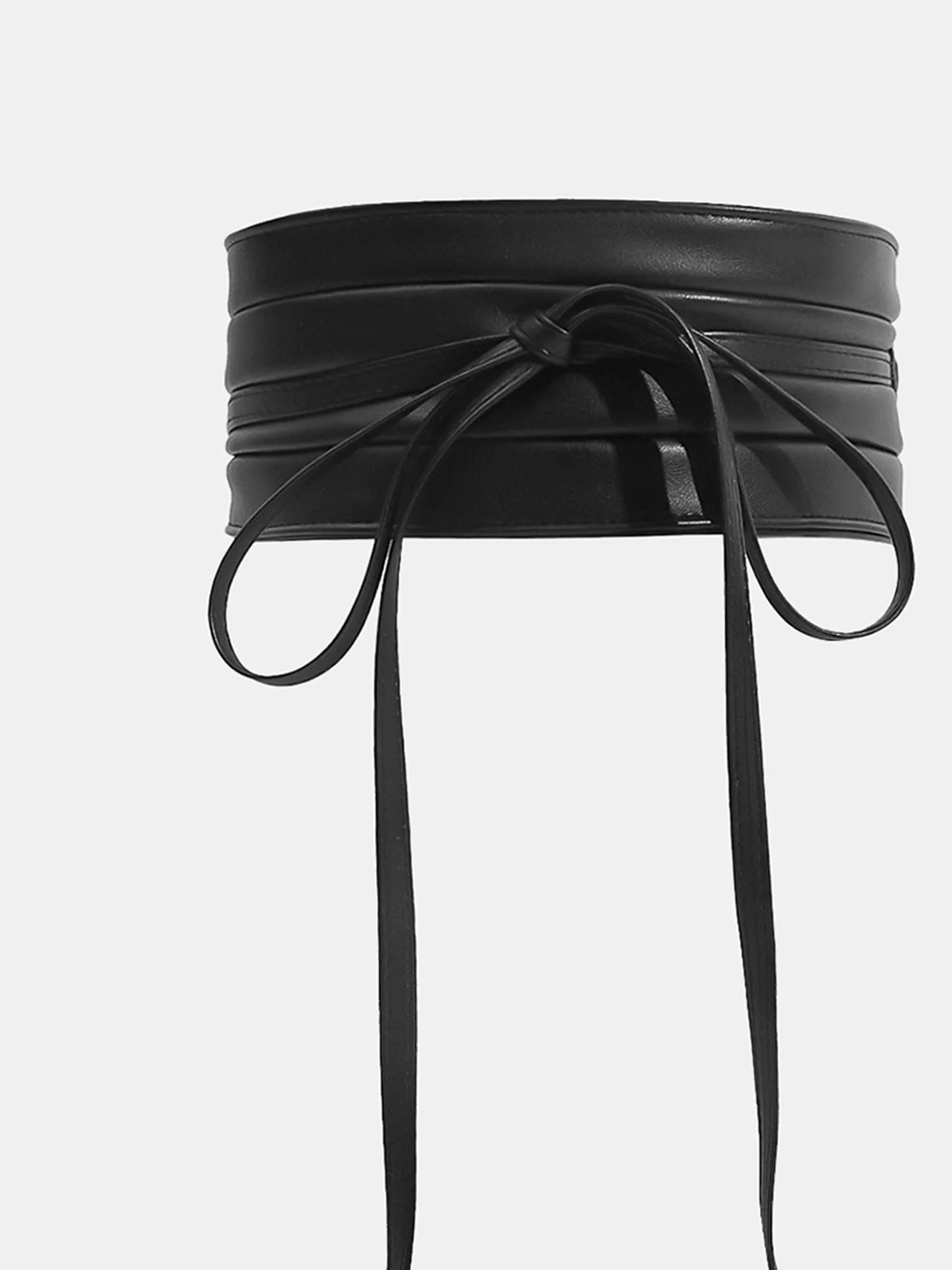Wide Self Tie Faux Leather Waist Belt - Image 3