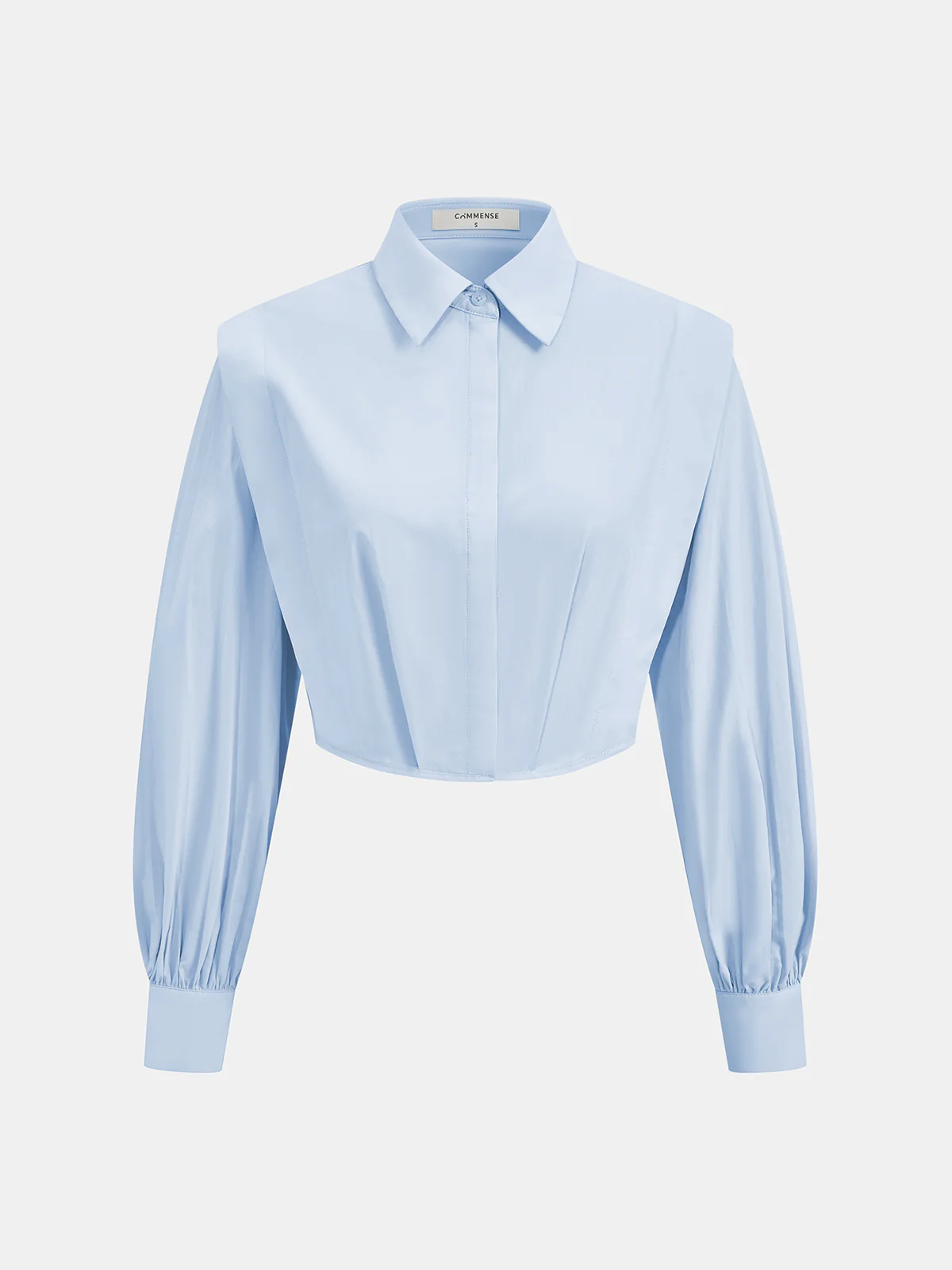 Wide-Shoulder Cropped Shirt - Image 2