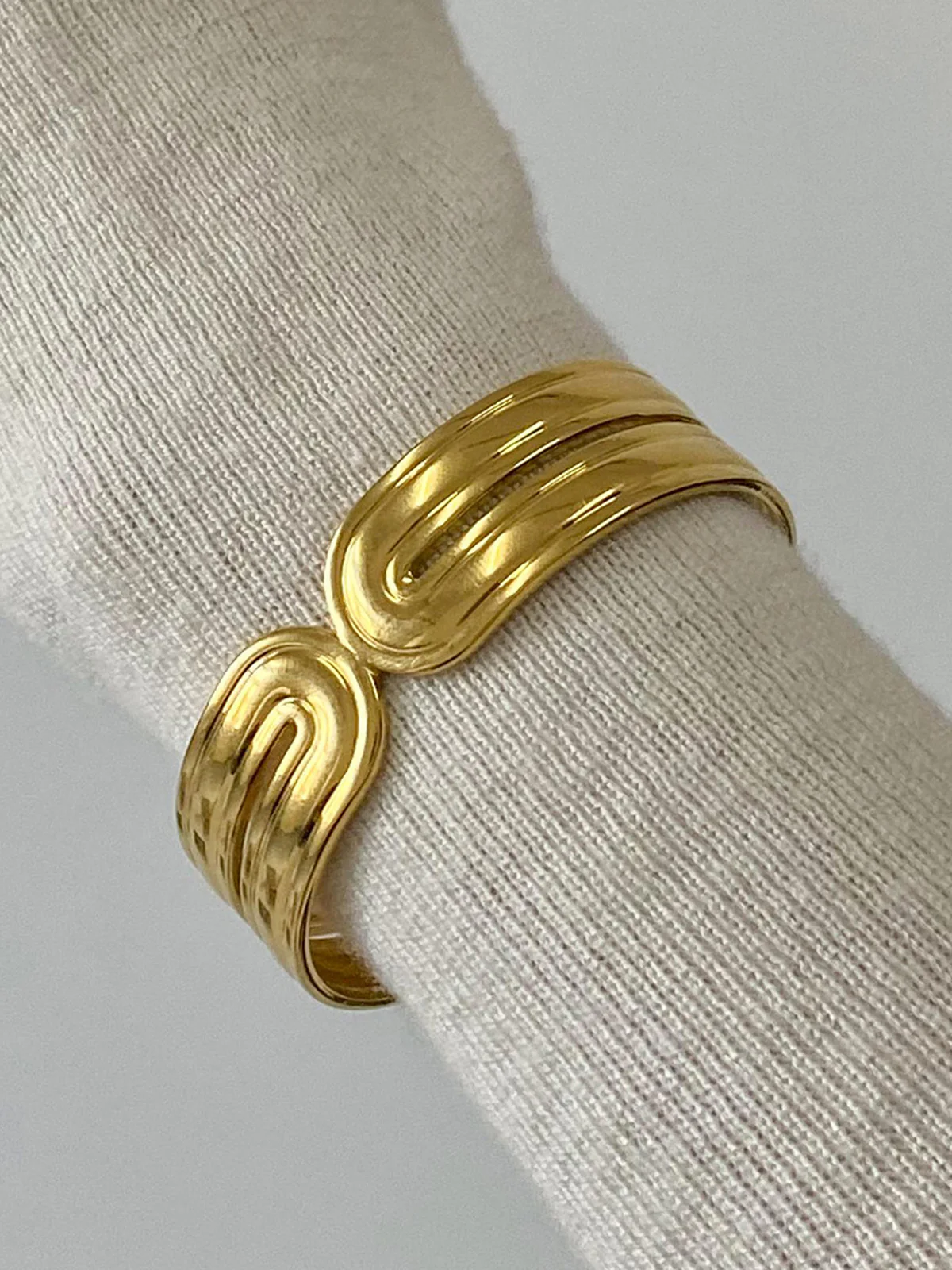 Wide Tunnel Open Bracelet - Image 3