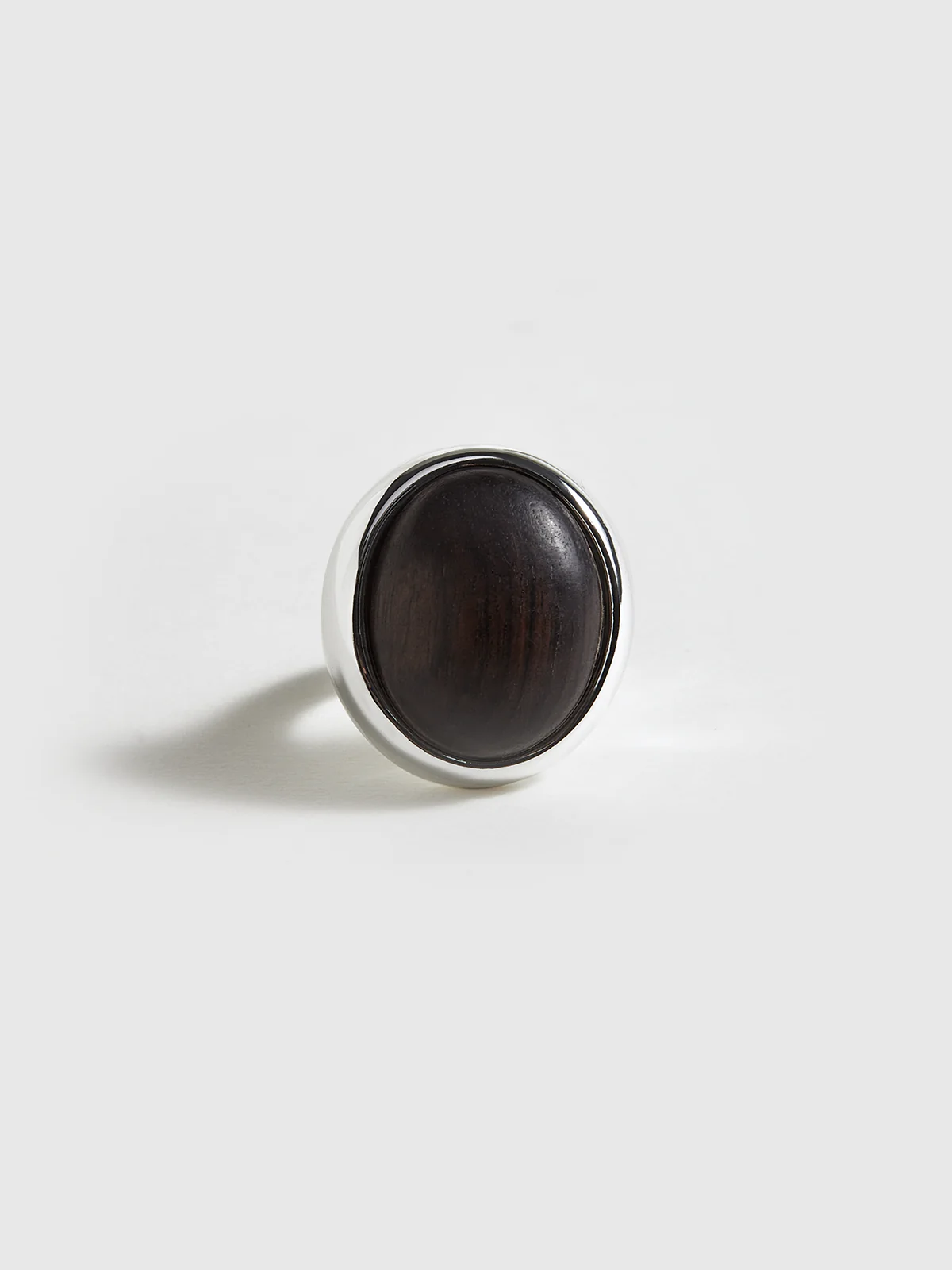 Woodgrain Stone Silver Ring - Image 4