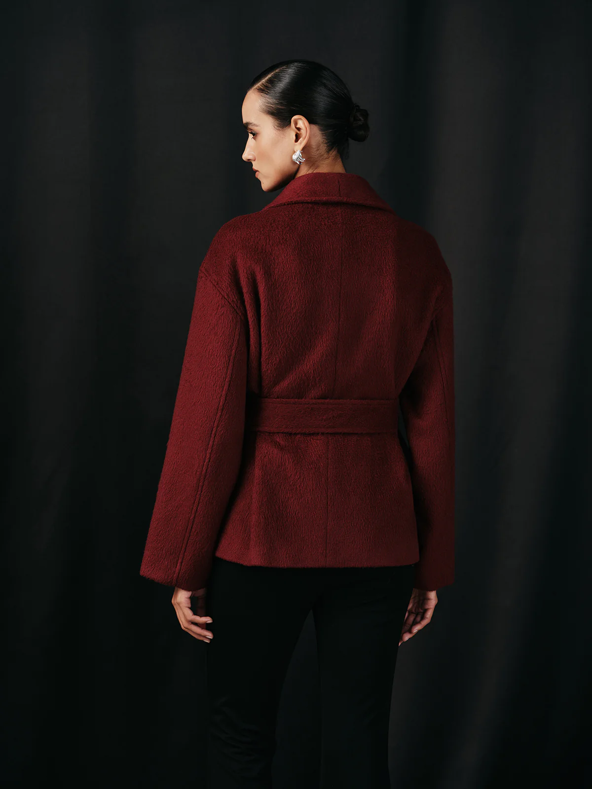Wool Blend Belted Wrap Coat - Image 5