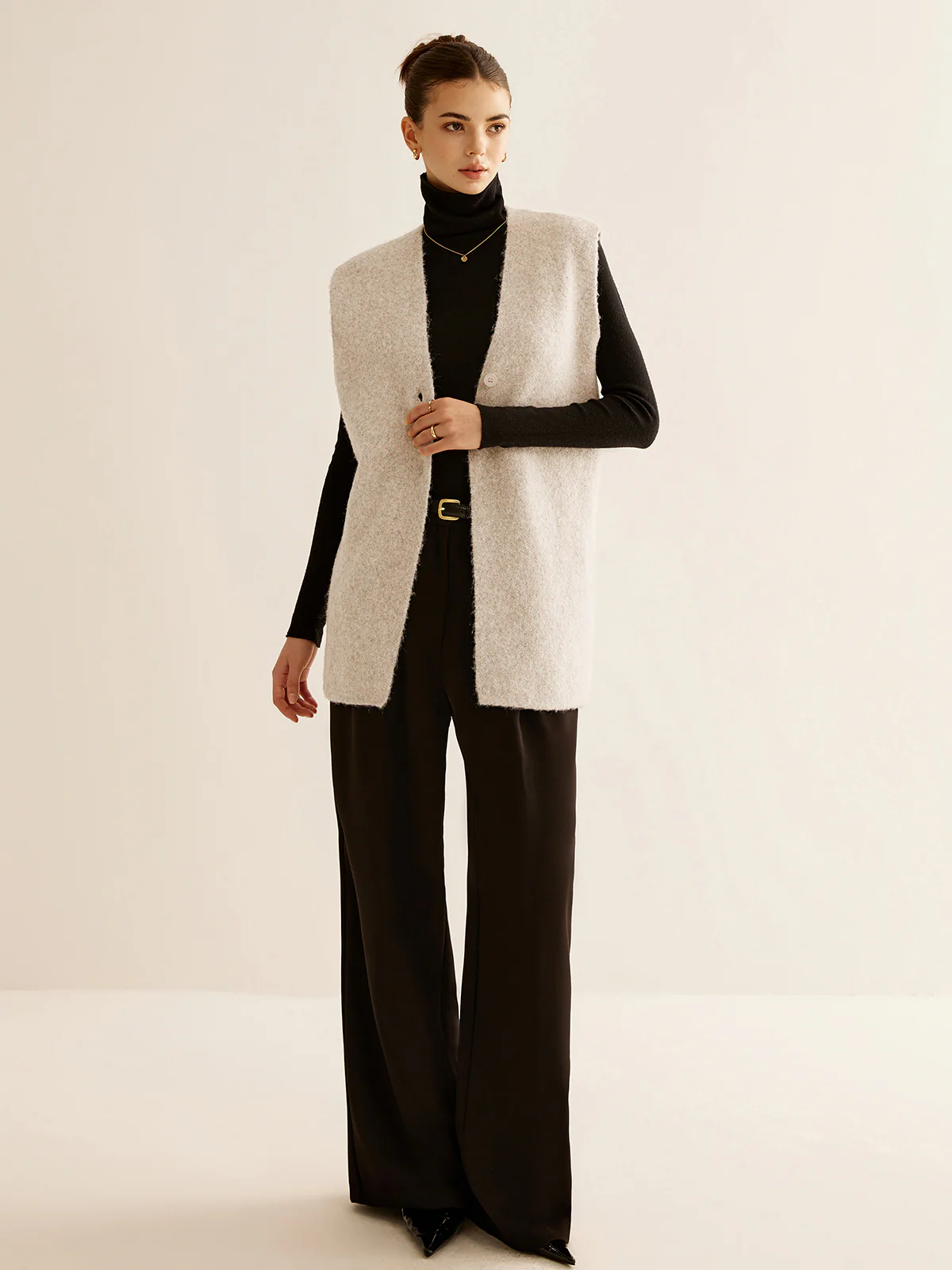 Wool-Blend Breasted Sweater Vest - Image 3