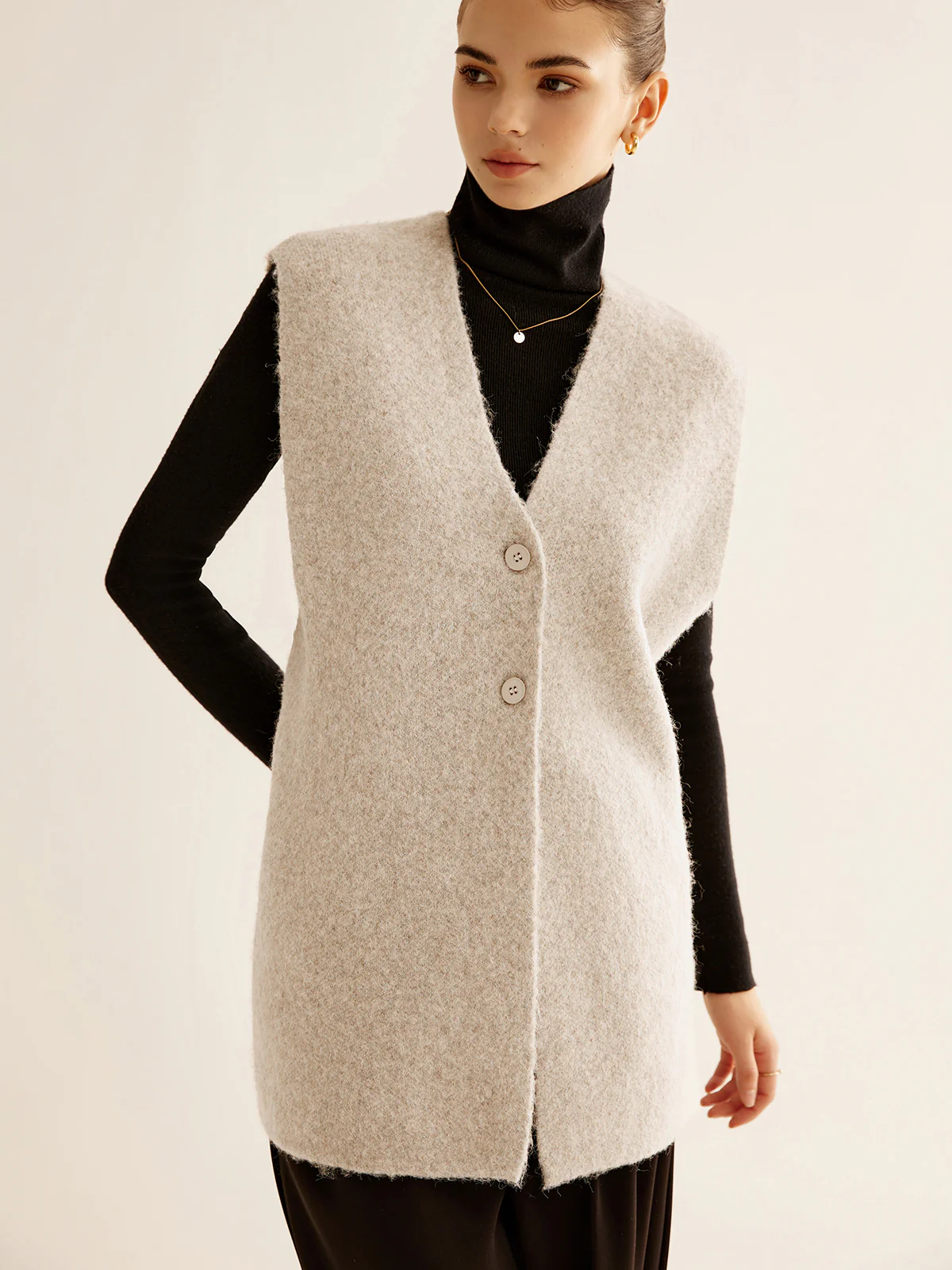Wool-Blend Breasted Sweater Vest - Image 4