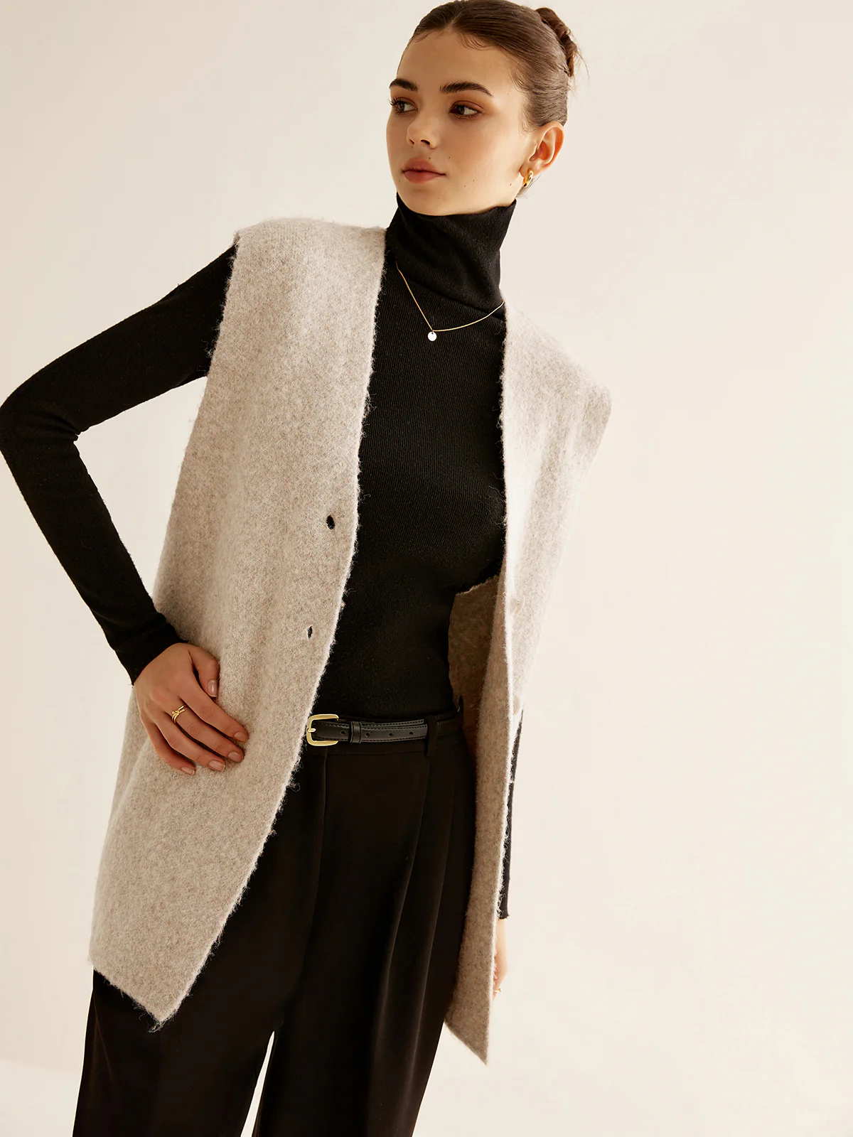 Wool-Blend Breasted Sweater Vest - Image 5