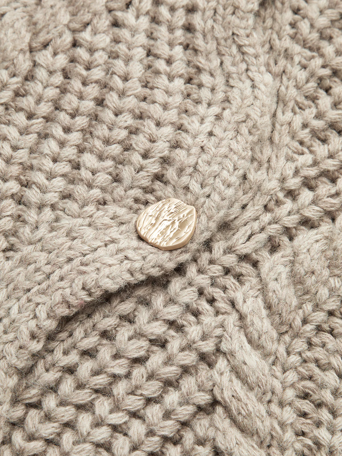 Wool Blend Cable Knit Cardigan - Image 9