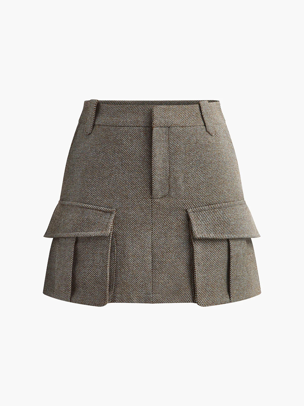 Wool-Blend Cargo Pockets Skirt - Image 2