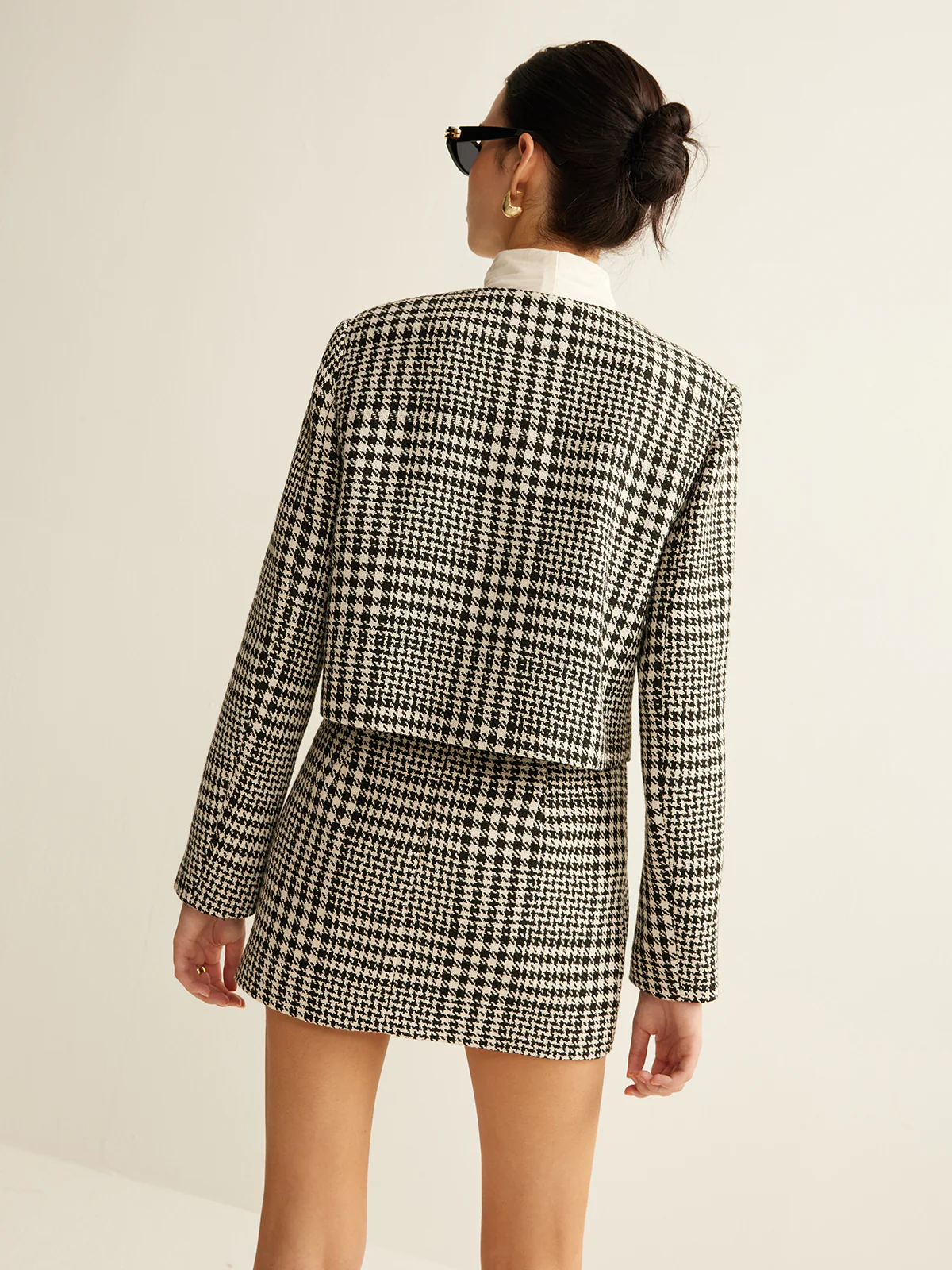 Wool-Blend Checked Mini Skirt - Image 5