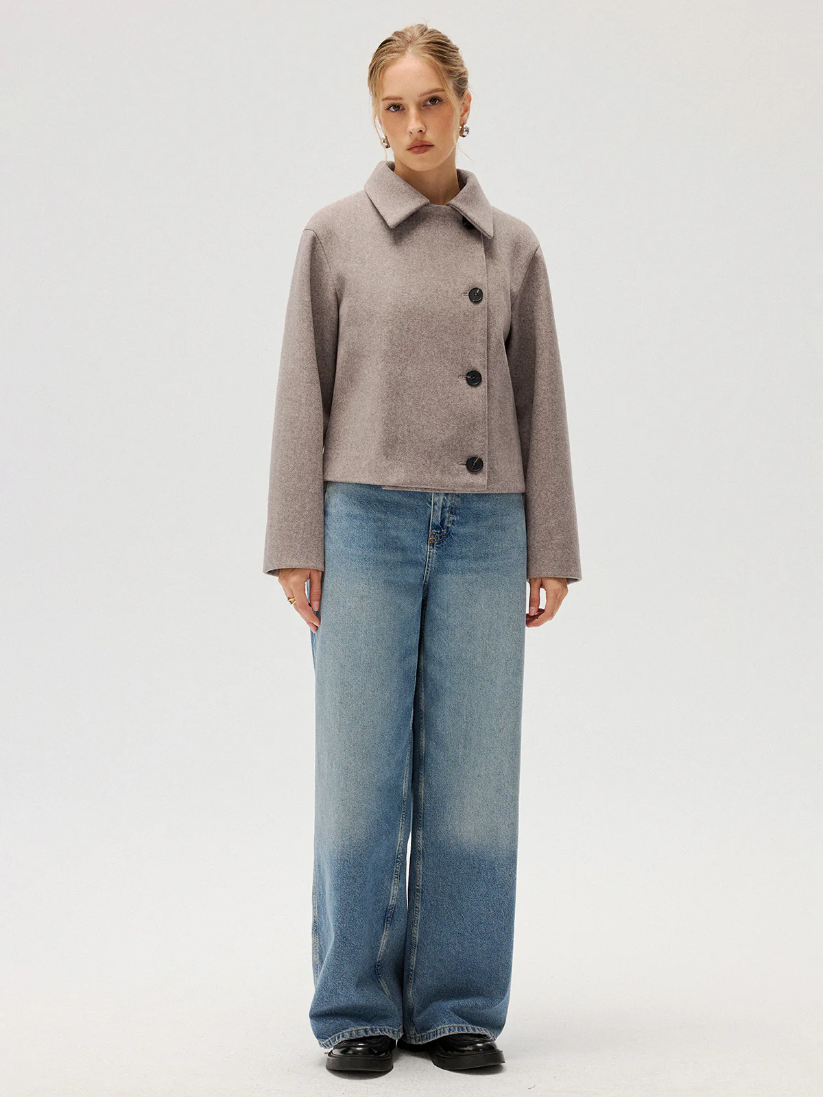 Wool Blend Collared Coat - Image 2