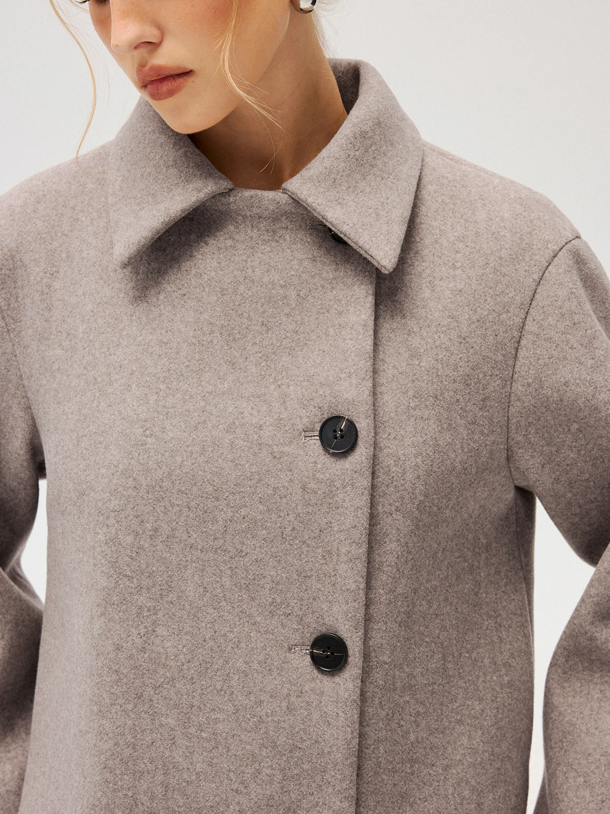 Wool Blend Collared Coat - Image 3
