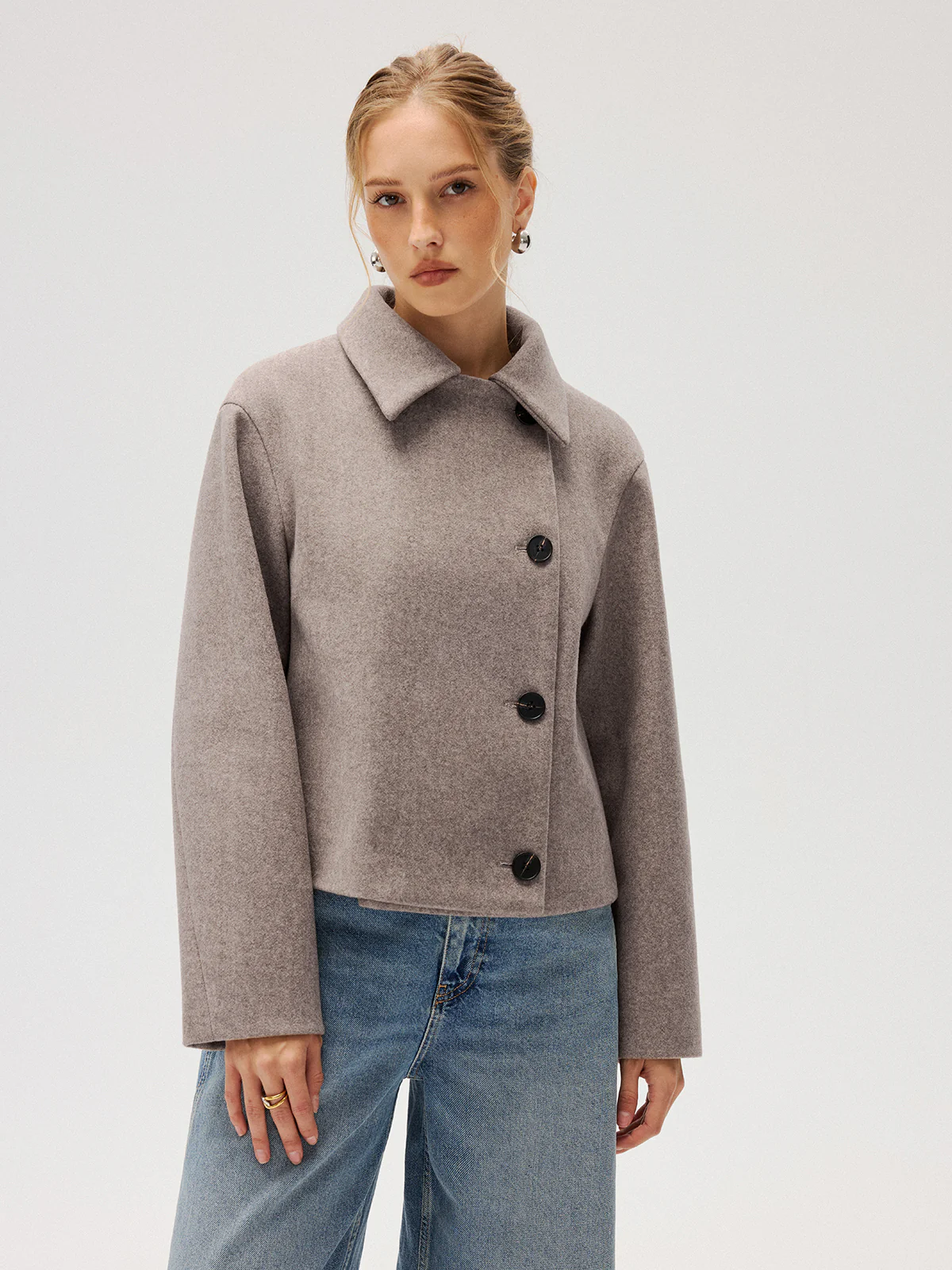 Wool Blend Collared Coat - Image 4