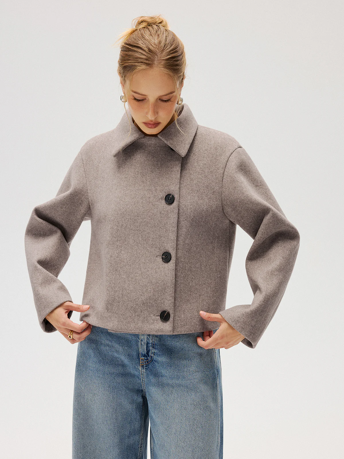 Wool Blend Collared Coat - Image 5