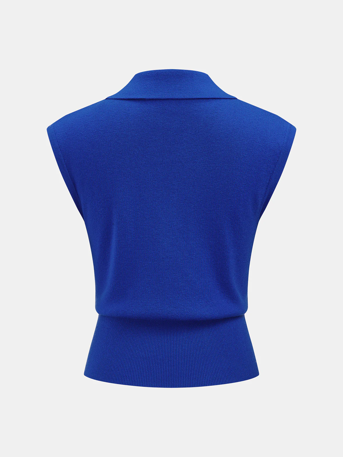 Wool Blend Collared Decorative Knit Vest - Image 2