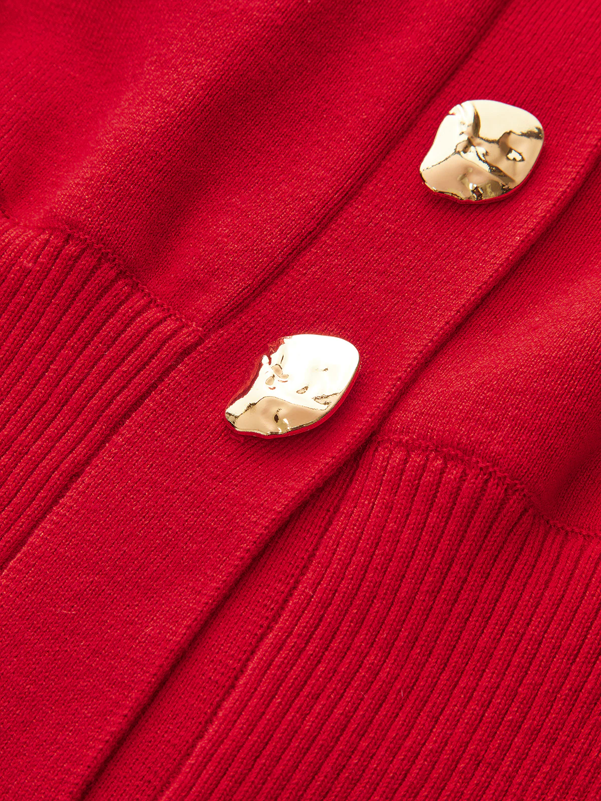Wool Blend Cropped V-Neck Cardigan - Image 3