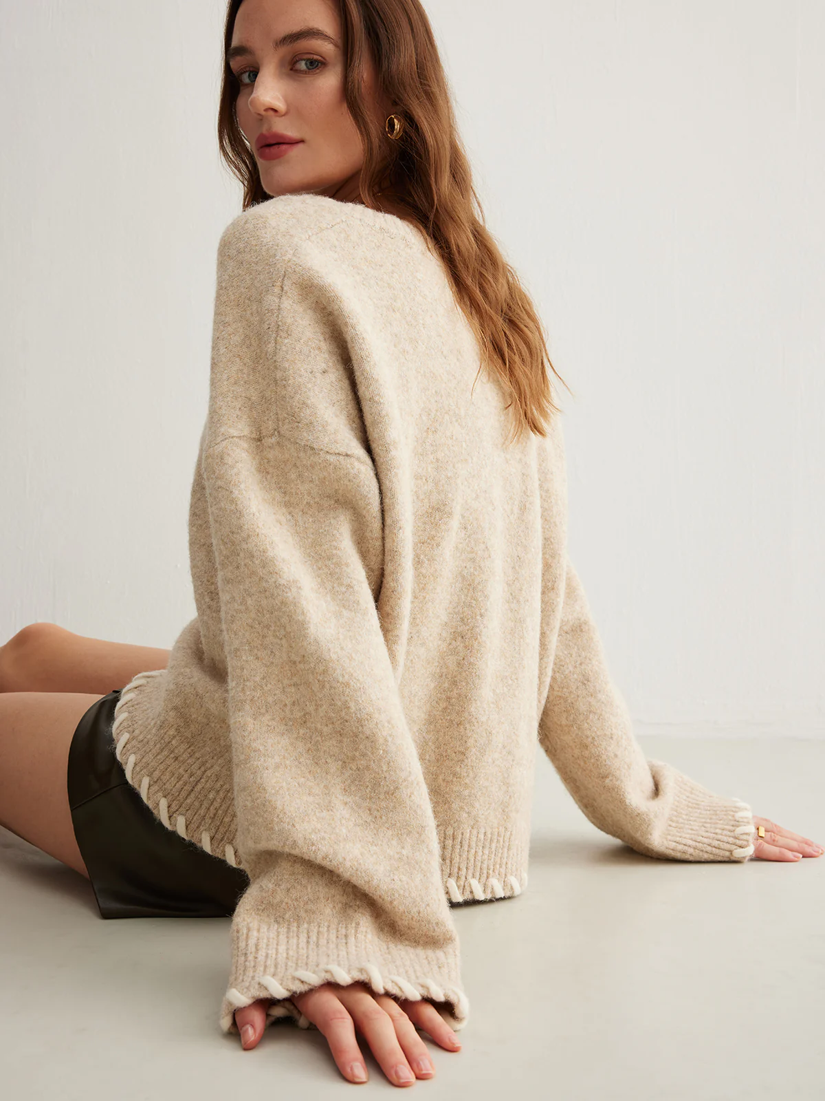Wool-Blend Embroidered Trim Sweater - Image 2