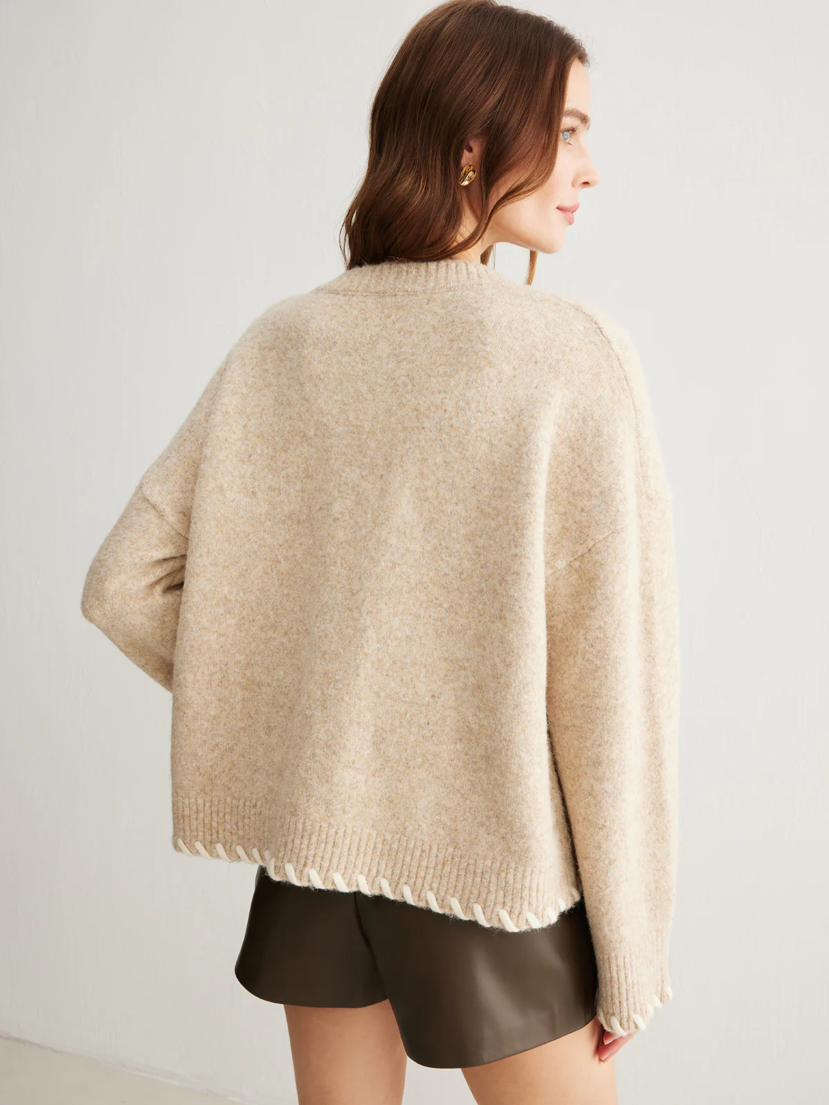 Wool-Blend Embroidered Trim Sweater - Image 6