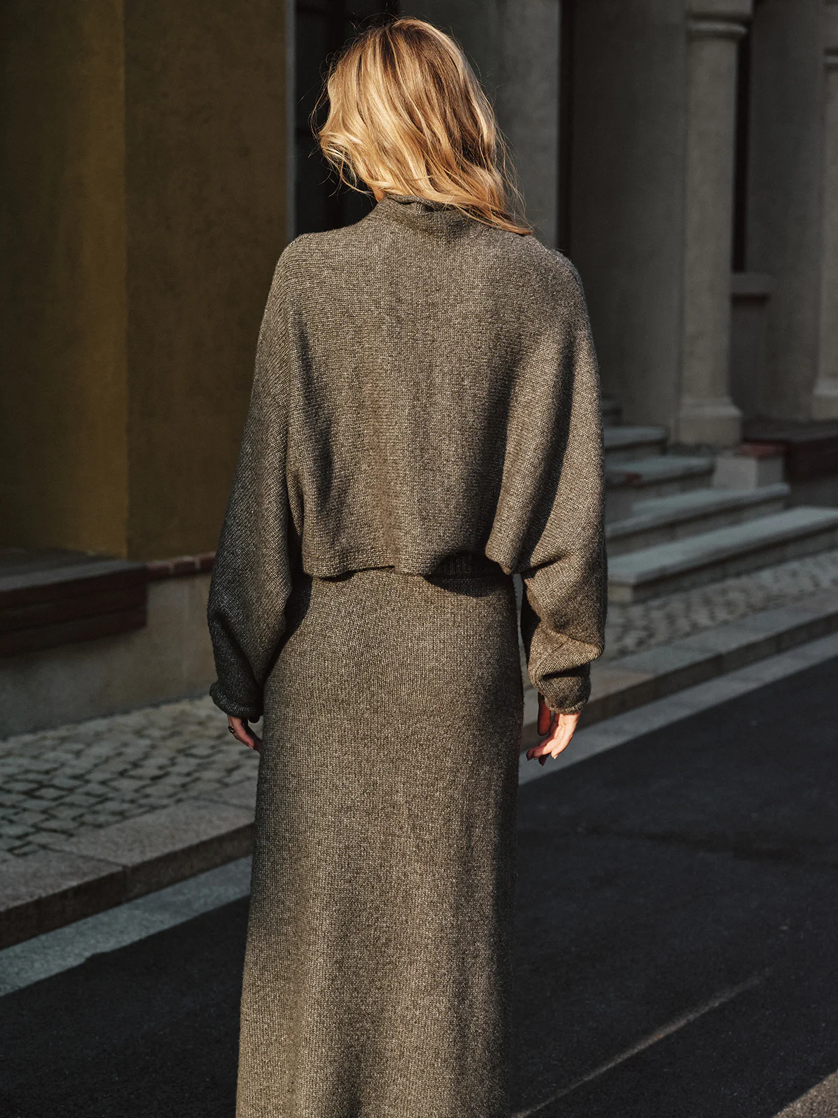 Wool Blend Knit Sweater and Maxi Skirt Set - Image 5