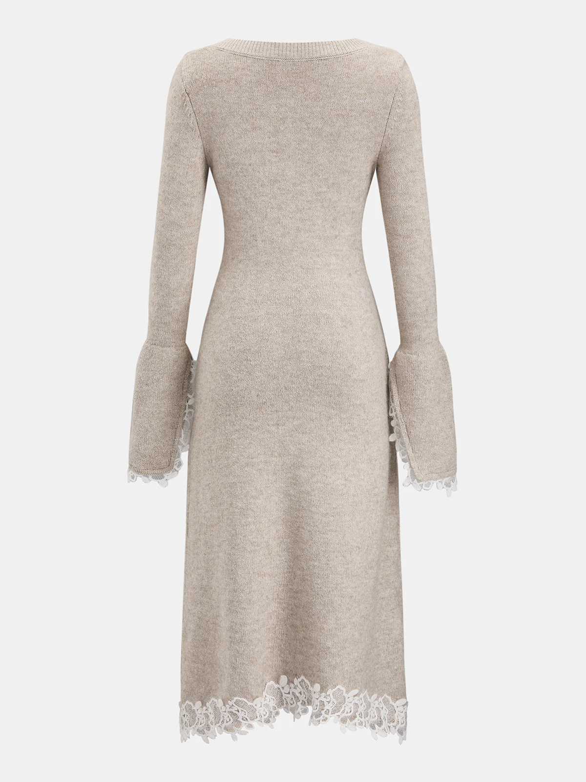 Wool-Blend Lace-Trim Square-Neck Dress - Image 2