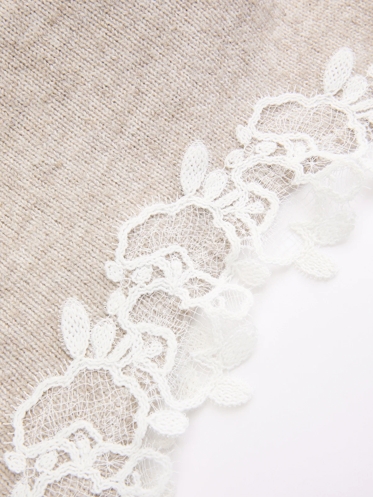 Wool-Blend Lace-Trim Square-Neck Dress - Image 4