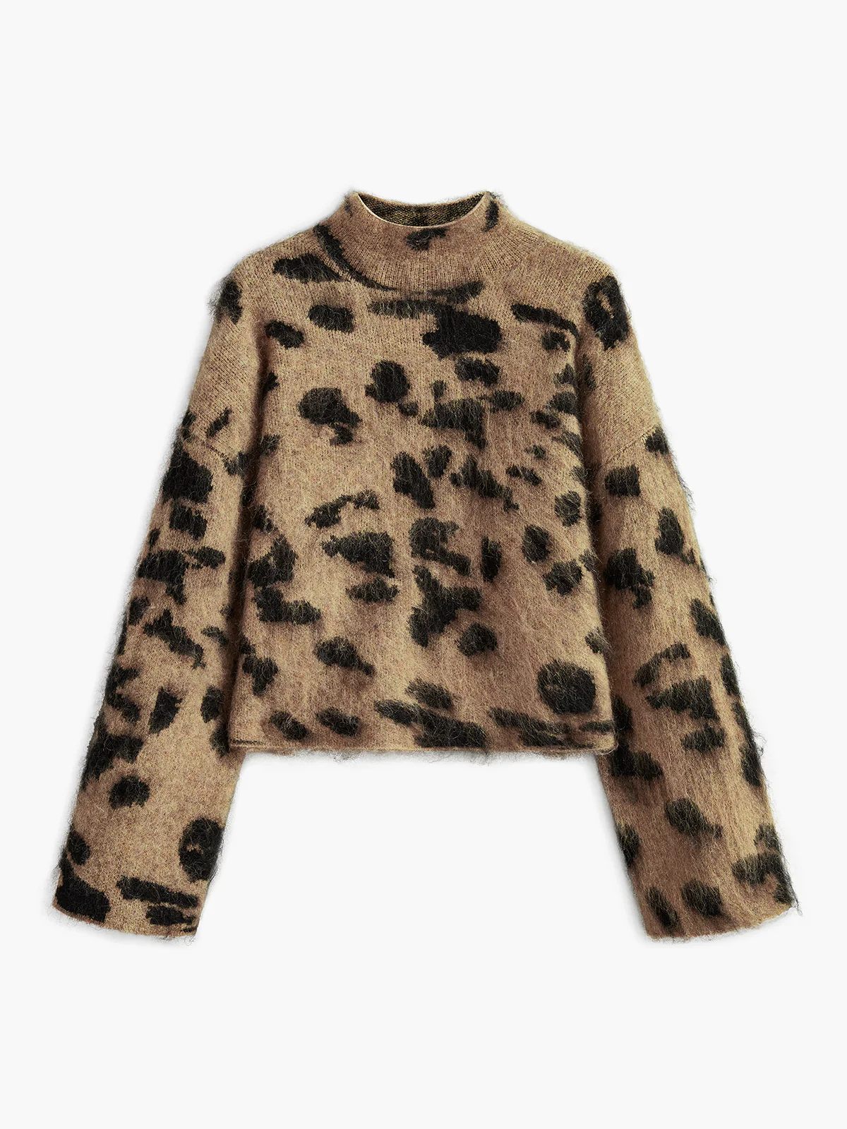 Wool-Blend Leopard Fuzzy Sweater - Image 8