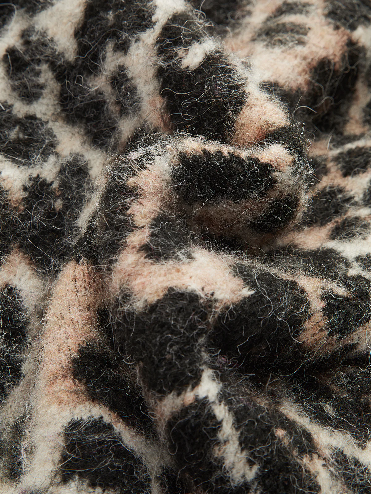 Wool Blend Leopard Print Metal Button Cardigan - Image 4