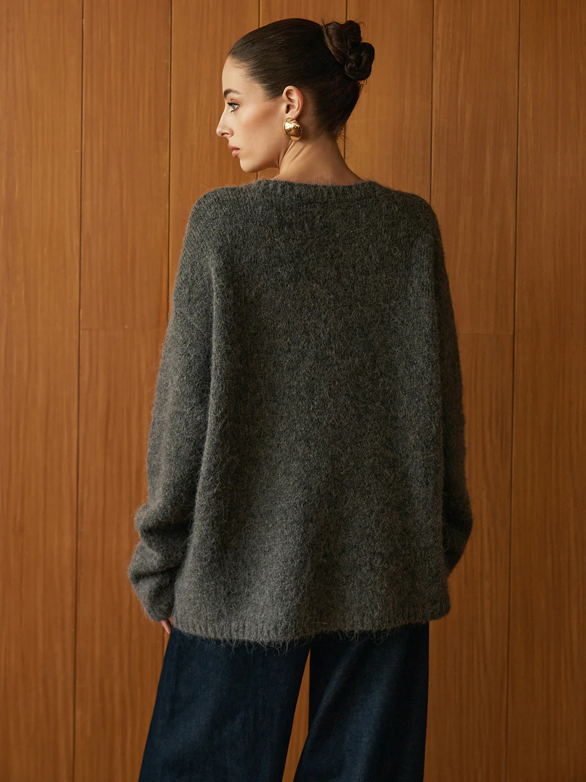 Wool-Blend Metal Button Knit Outerwear - Image 5