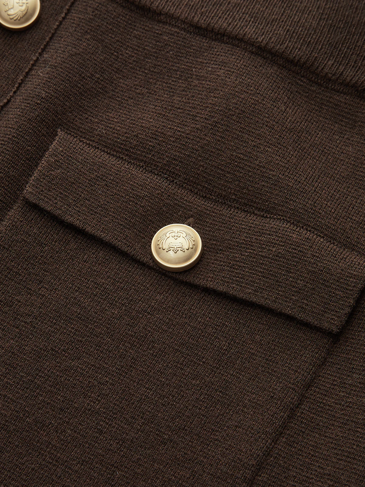 Wool Blend Metal Button Vest and Skirt Set - Image 6