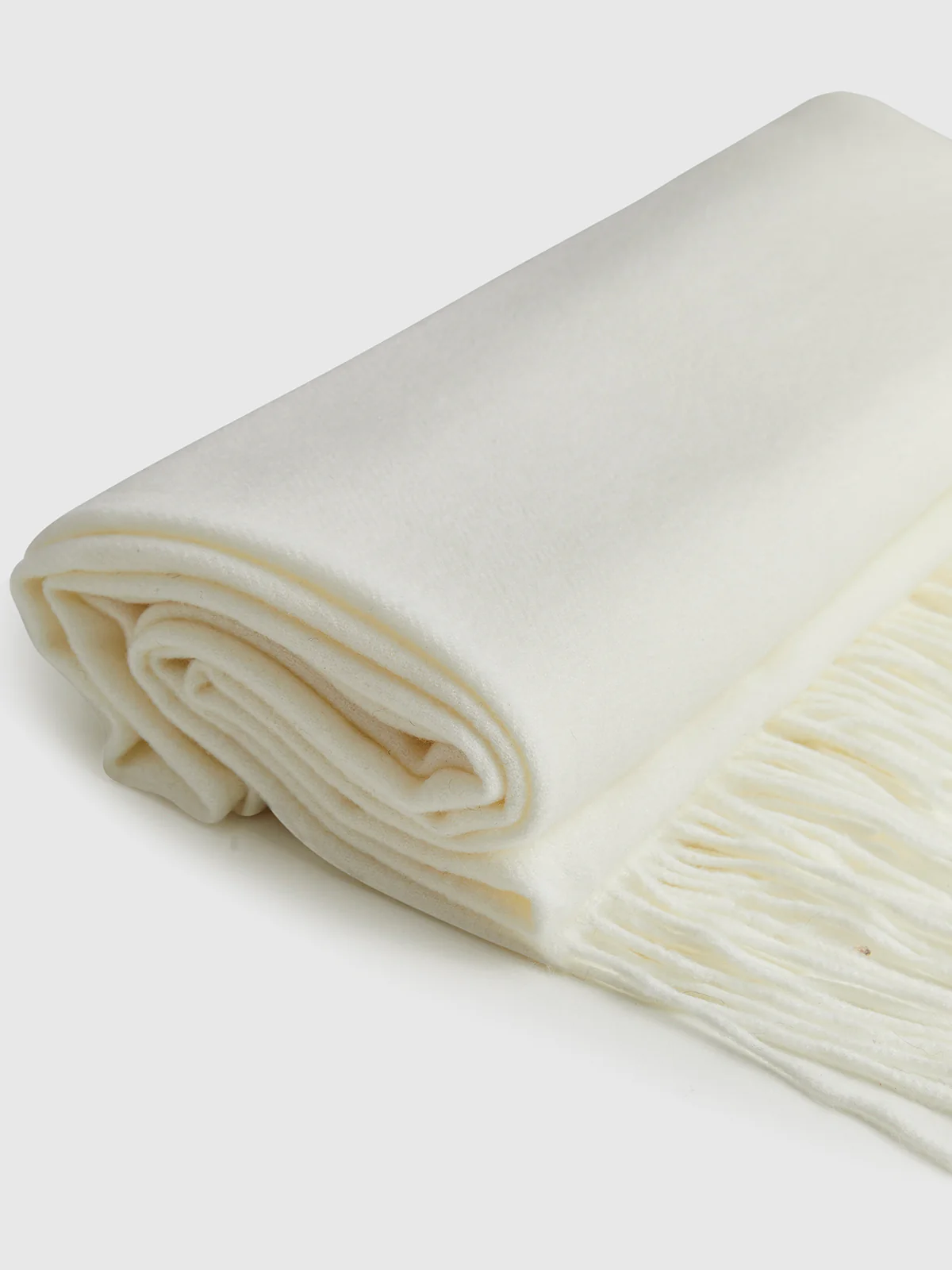 Wool-Blend Minimalist Tassel Scarf - Image 2