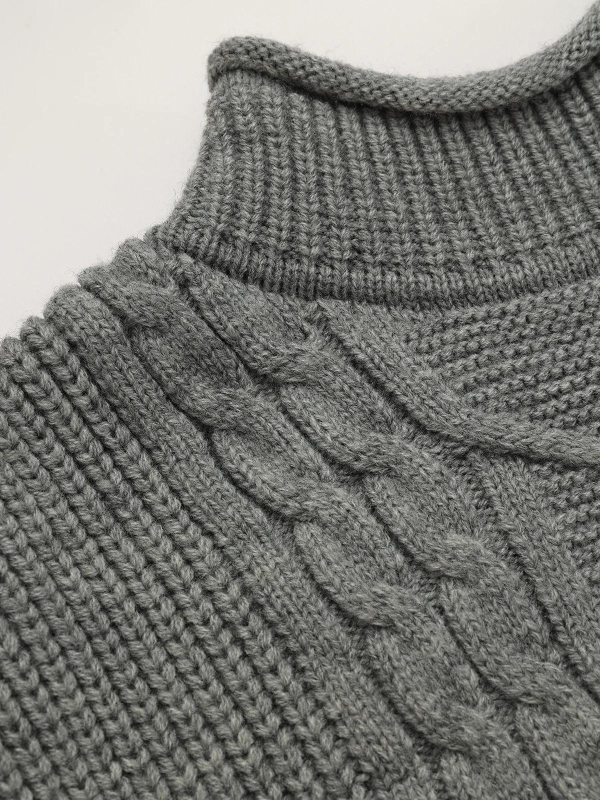 Wool Blend Mock Neck Bow Detail Cable Knit Vest - Image 6