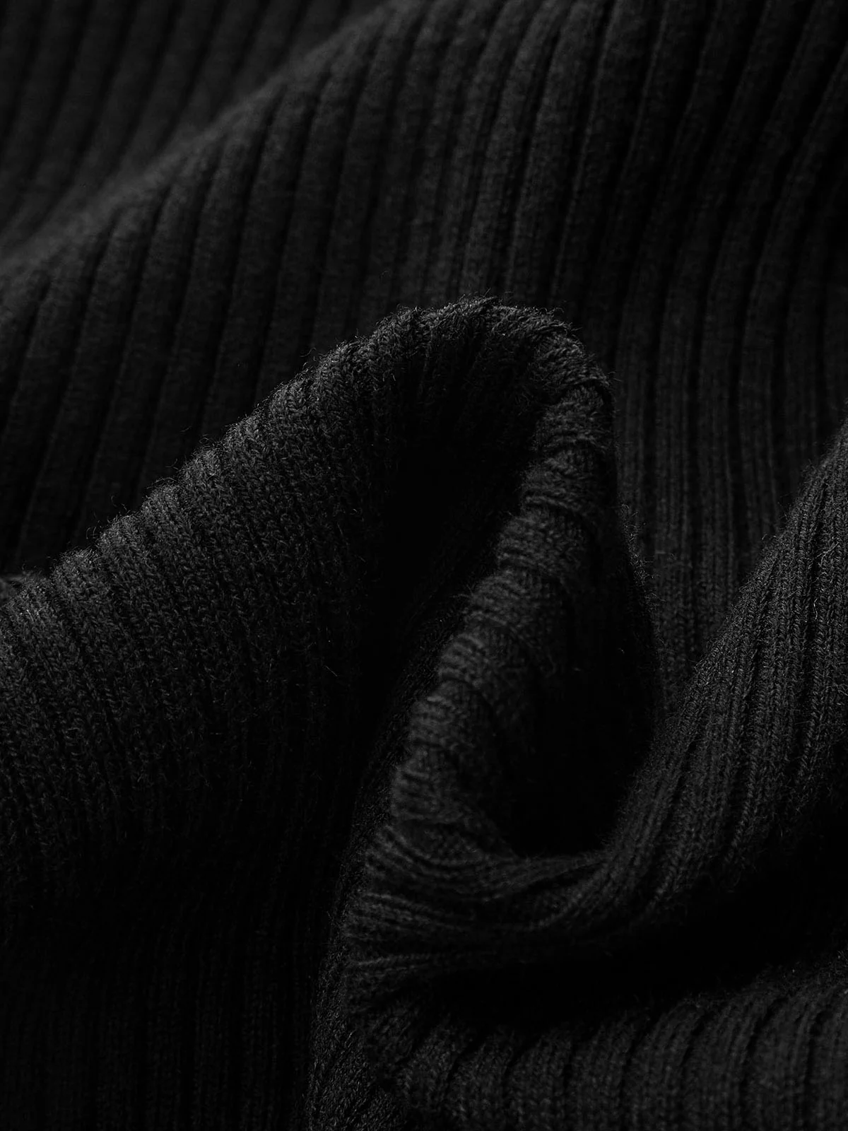 Wool-Blend Mock Neck Ribbed Knit Top - Image 5