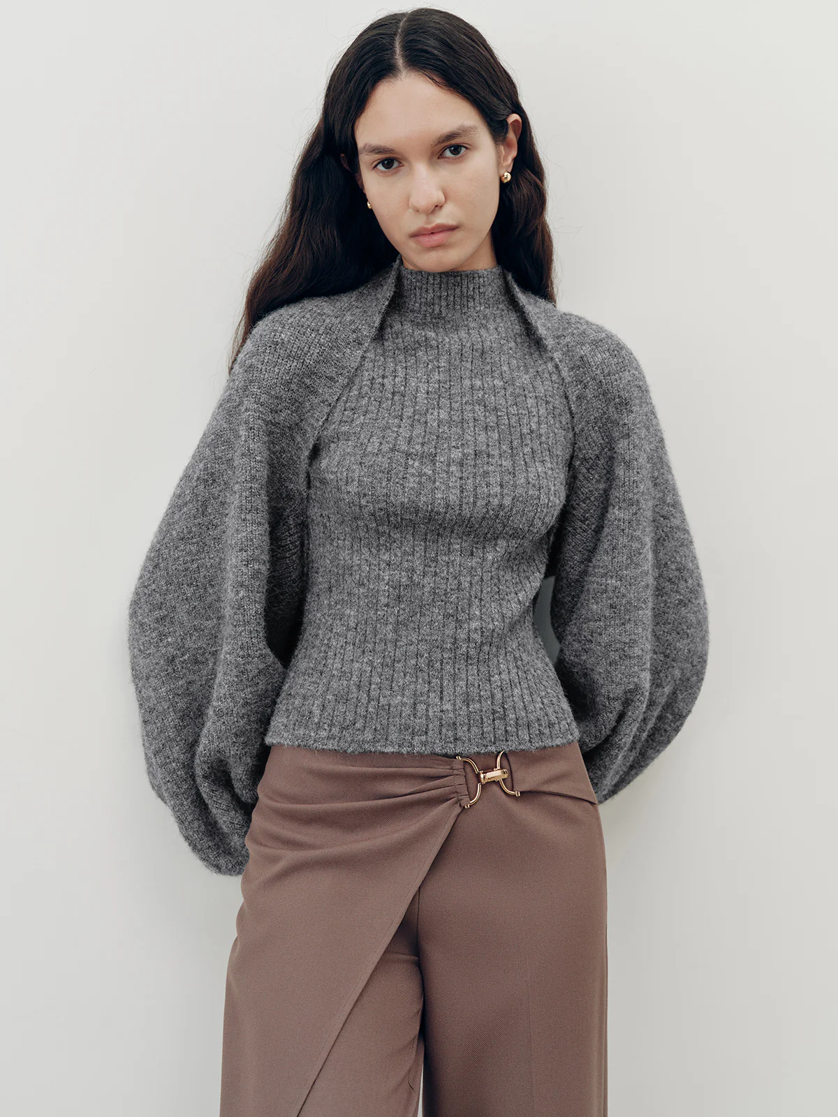 Wool-Blend Mock Neck Two-Piece Sweater Set - Image 4