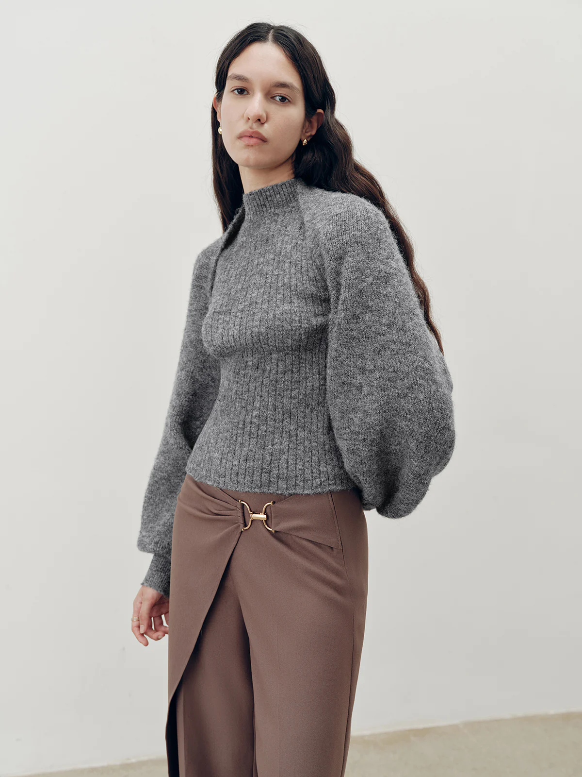 Wool-Blend Mock Neck Two-Piece Sweater Set - Image 5