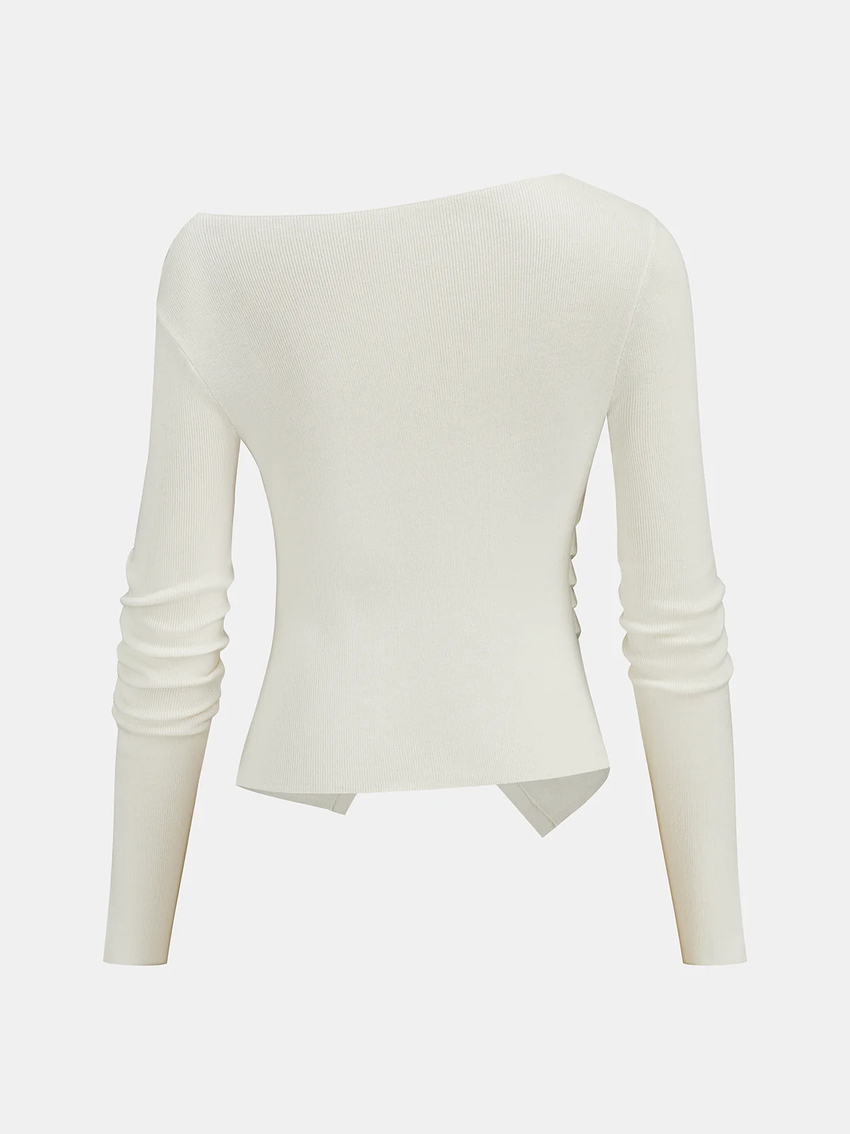 Wool-Blend Off-Shoulder Ruched Knit Top - Image 2